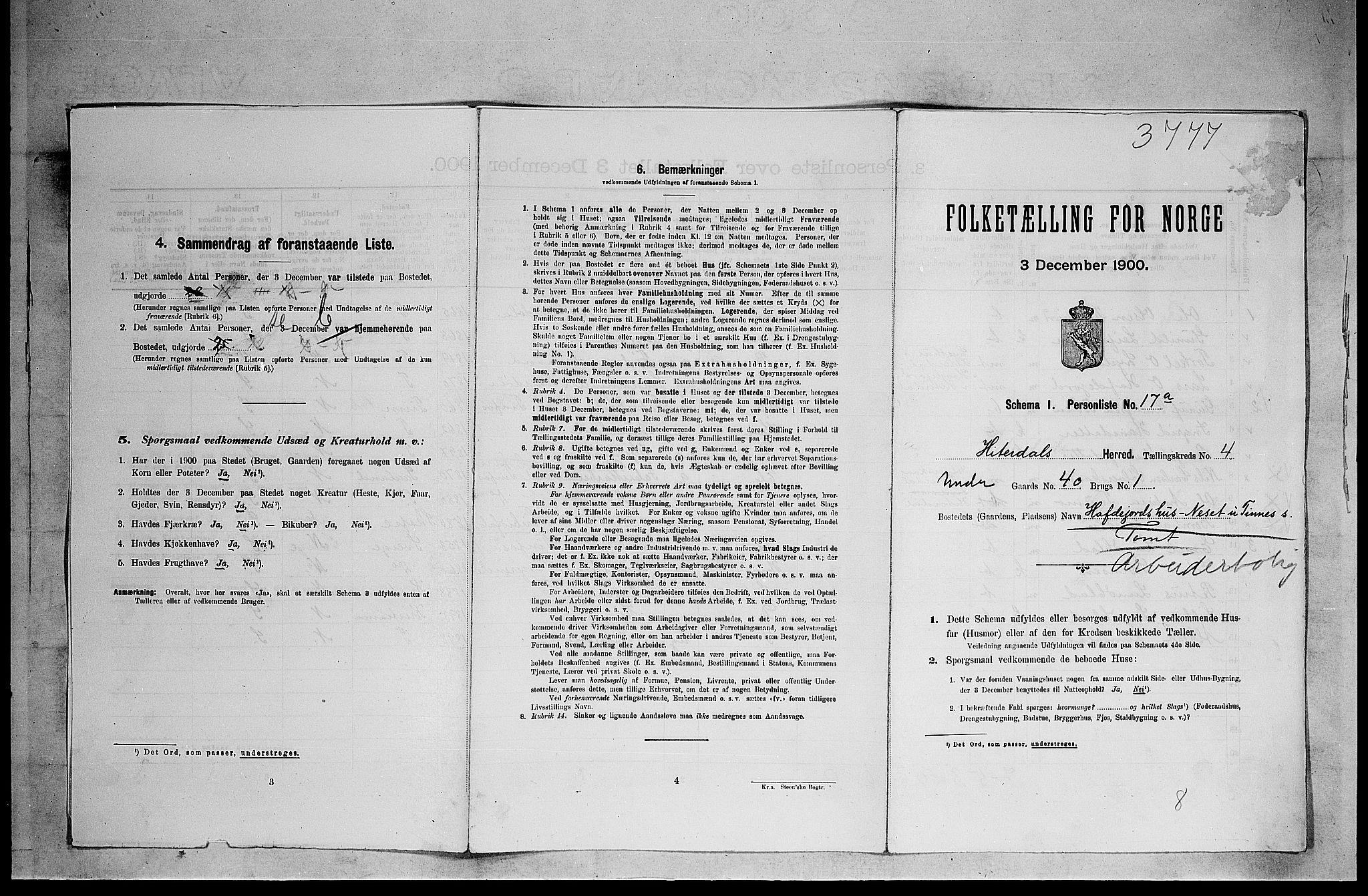 SAKO, 1900 census for Heddal, 1900, p. 534