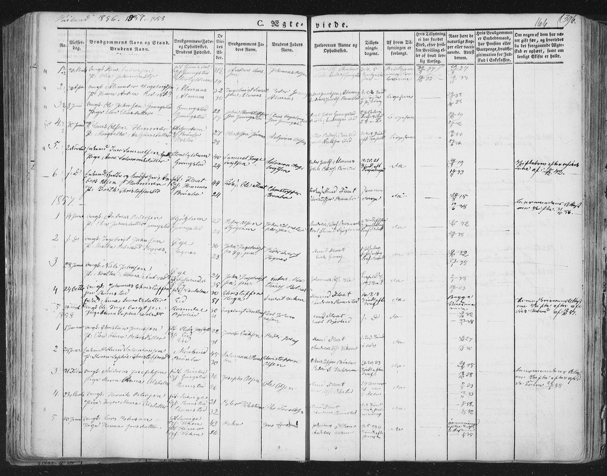 Ministerialprotokoller, klokkerbøker og fødselsregistre - Nord-Trøndelag, SAT/A-1458/758/L0513: Parish register (official) no. 758A02 /2, 1839-1868, p. 166