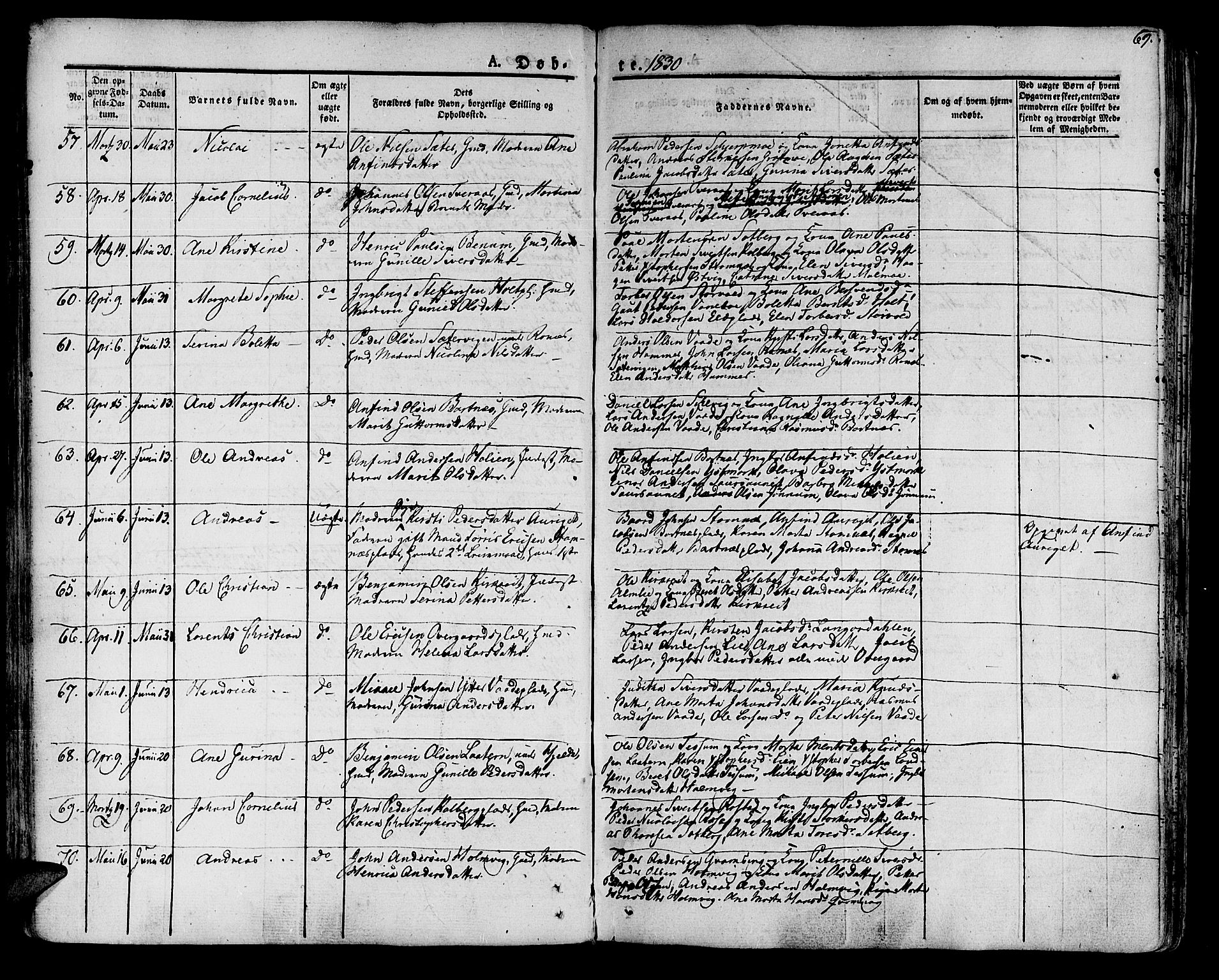 Ministerialprotokoller, klokkerbøker og fødselsregistre - Nord-Trøndelag, AV/SAT-A-1458/741/L0390: Parish register (official) no. 741A04, 1822-1836, p. 69