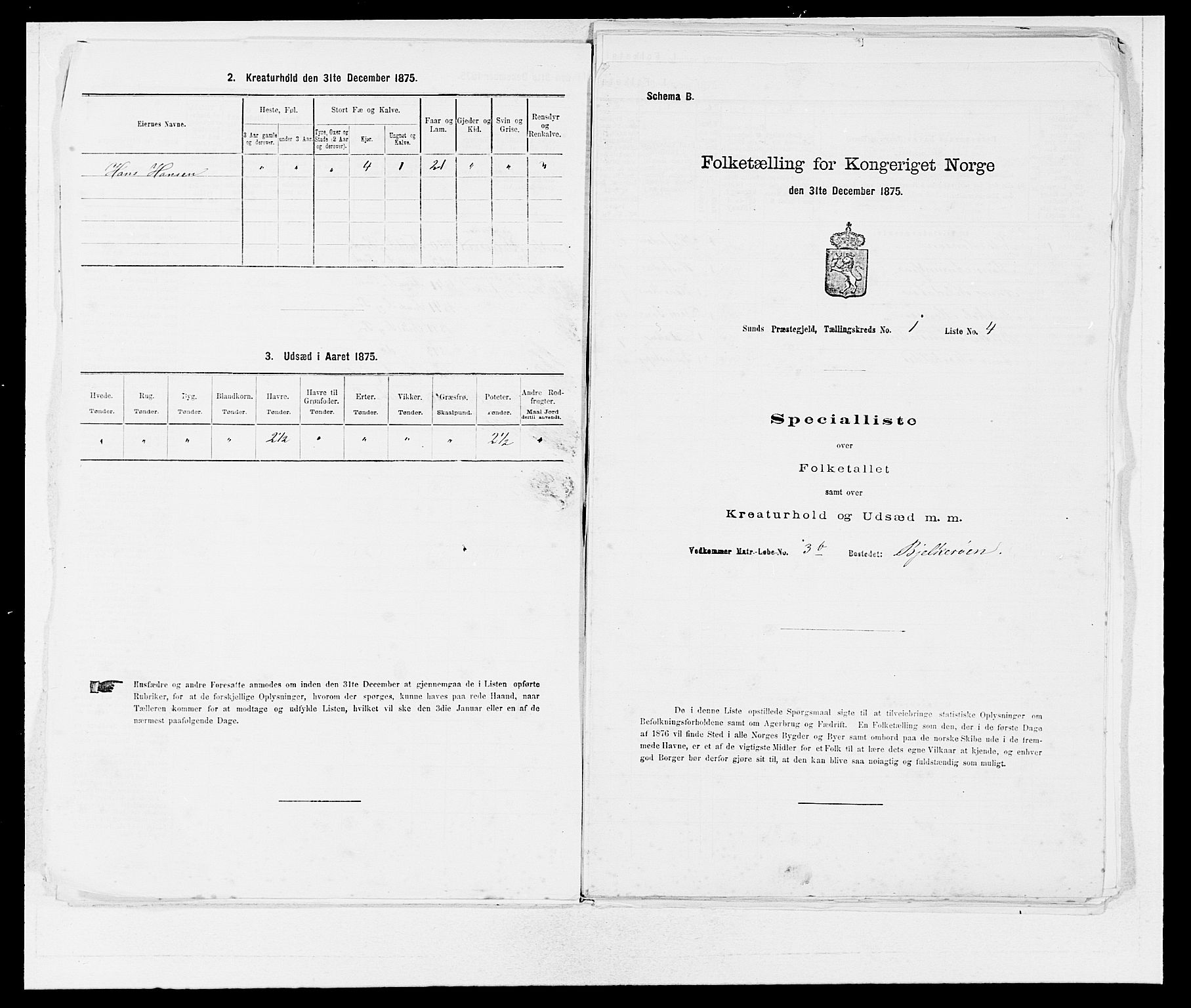 SAB, 1875 census for 1245P Sund, 1875, p. 35