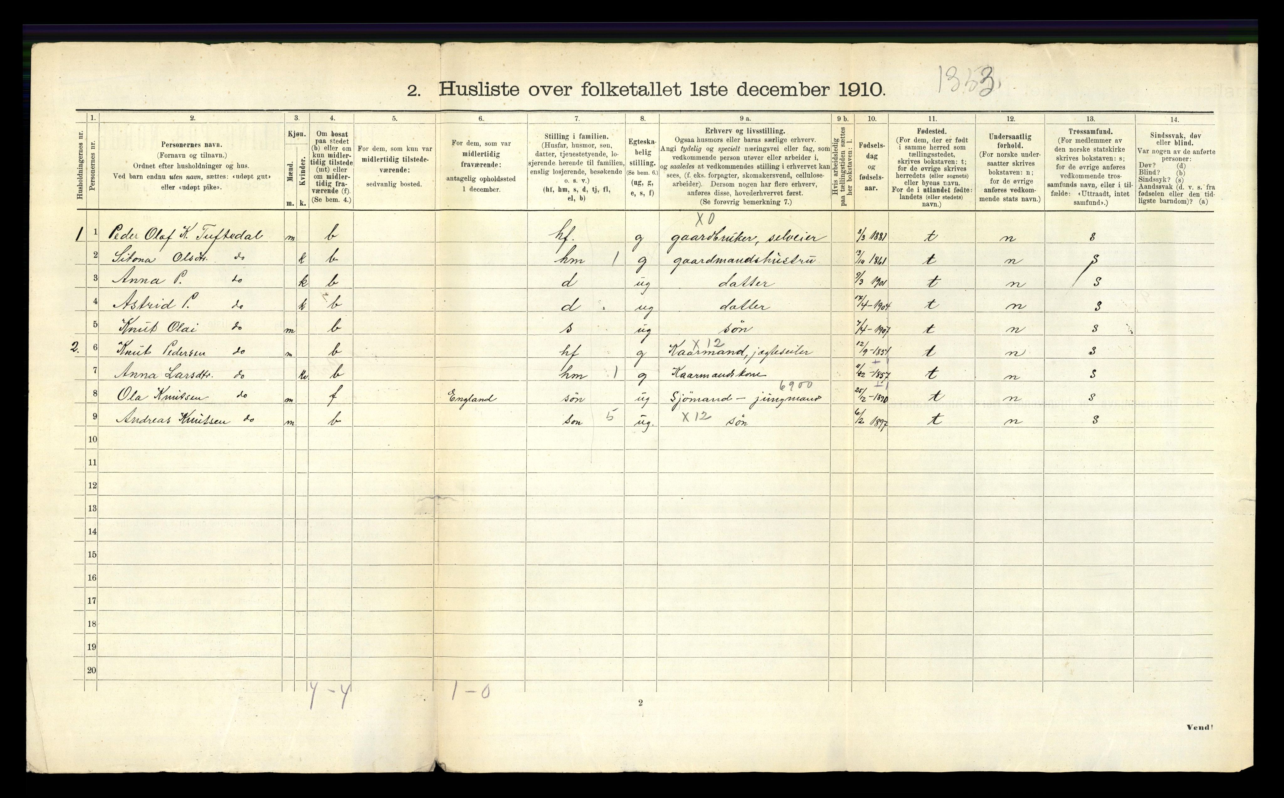 RA, 1910 census for Balestrand, 1910, p. 49