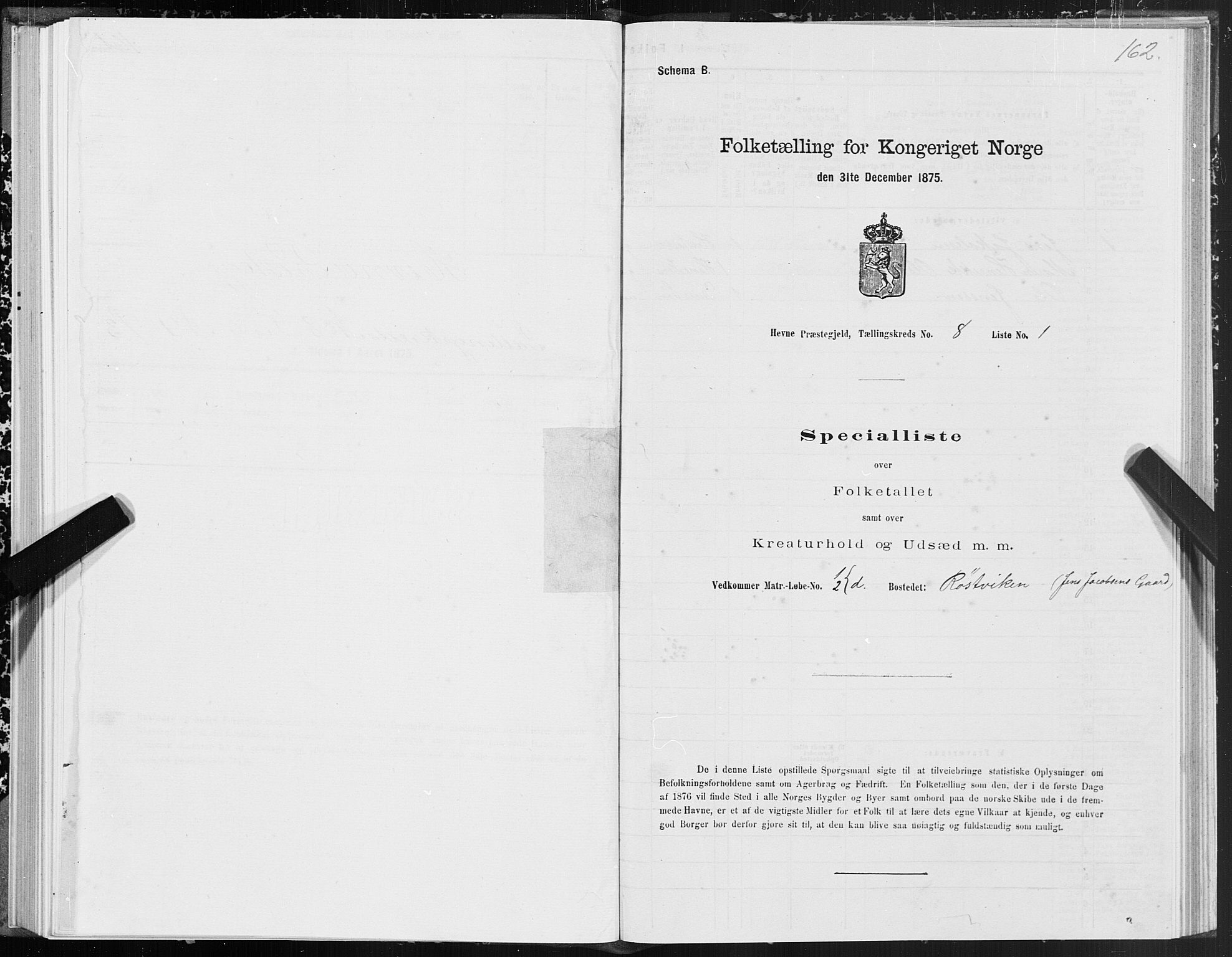 SAT, 1875 census for 1612P Hemne, 1875, p. 4162