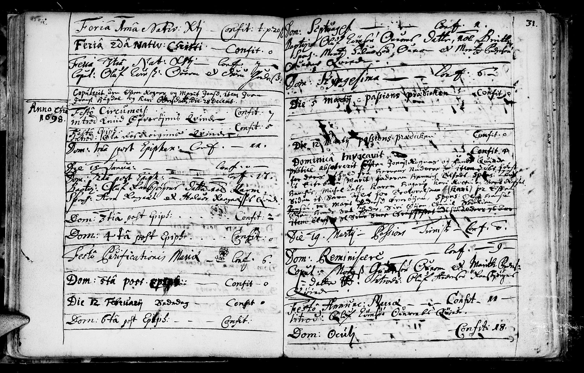Ministerialprotokoller, klokkerbøker og fødselsregistre - Sør-Trøndelag, SAT/A-1456/687/L0990: Parish register (official) no. 687A01, 1690-1746, p. 31