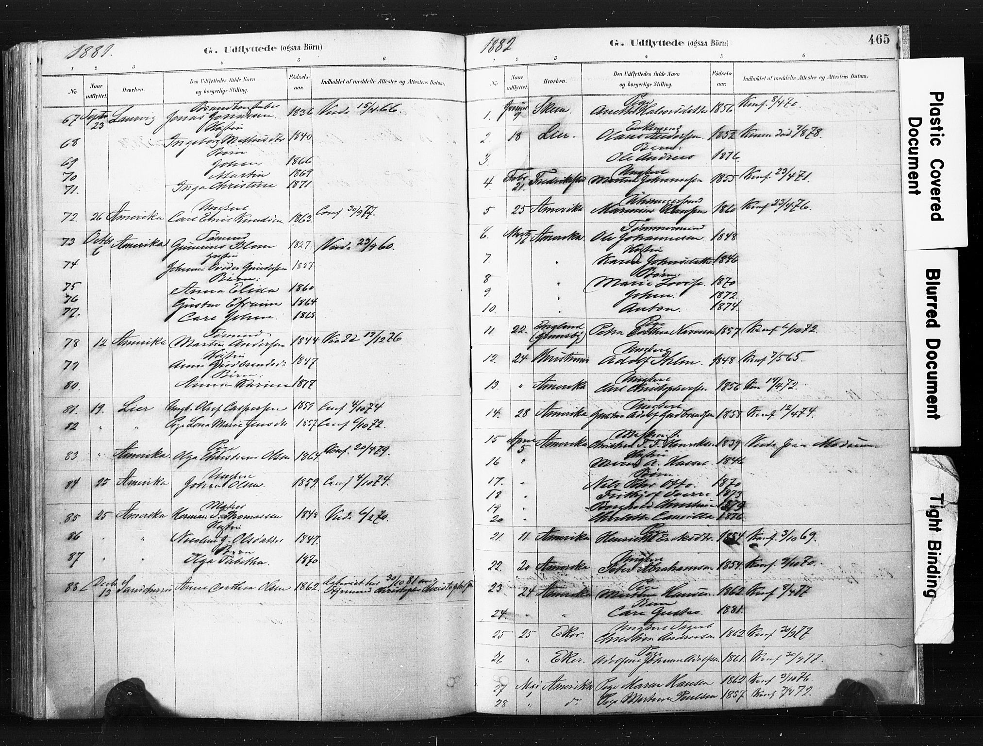 Bragernes kirkebøker, SAKO/A-6/F/Fb/L0006b: Parish register (official) no. II 6B, 1878-1885, p. 465