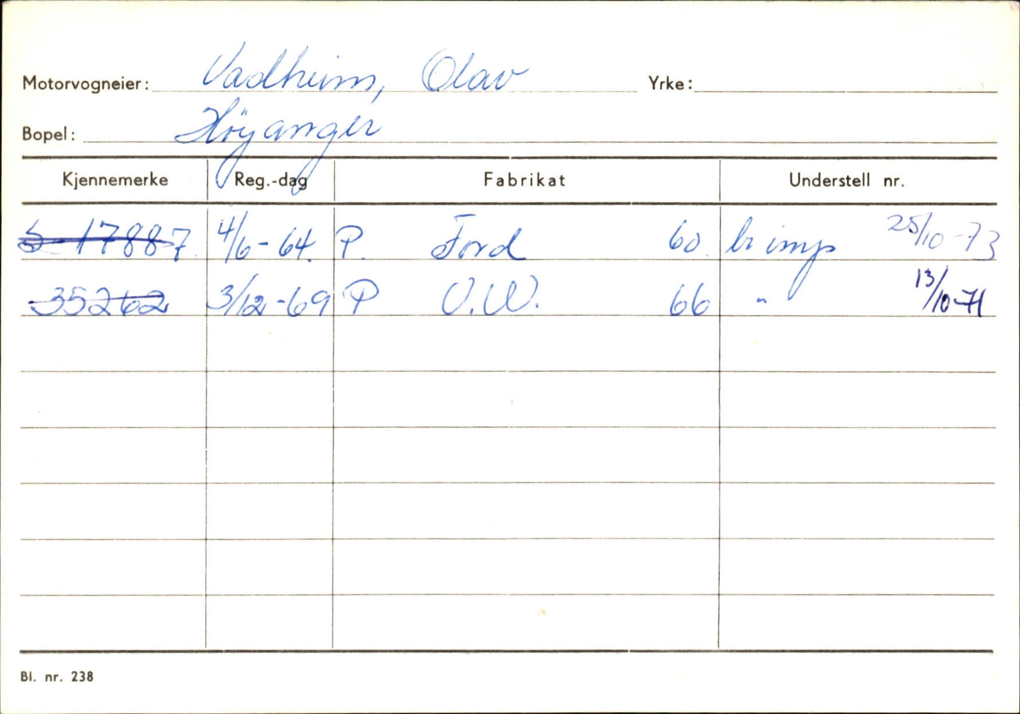 Statens vegvesen, Sogn og Fjordane vegkontor, SAB/A-5301/4/F/L0131: Eigarregister Høyanger P-Å. Stryn S-Å, 1945-1975, p. 750