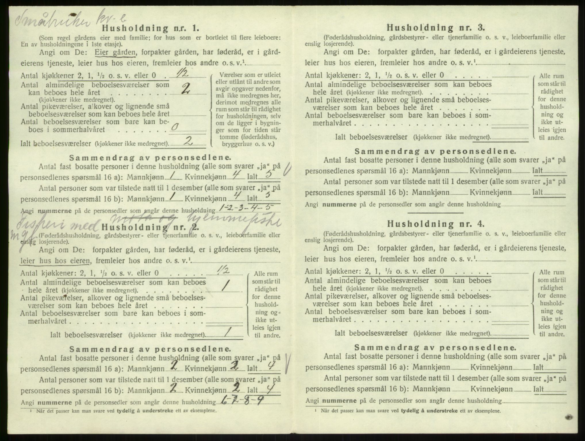 SAB, 1920 census for Austrheim, 1920, p. 694