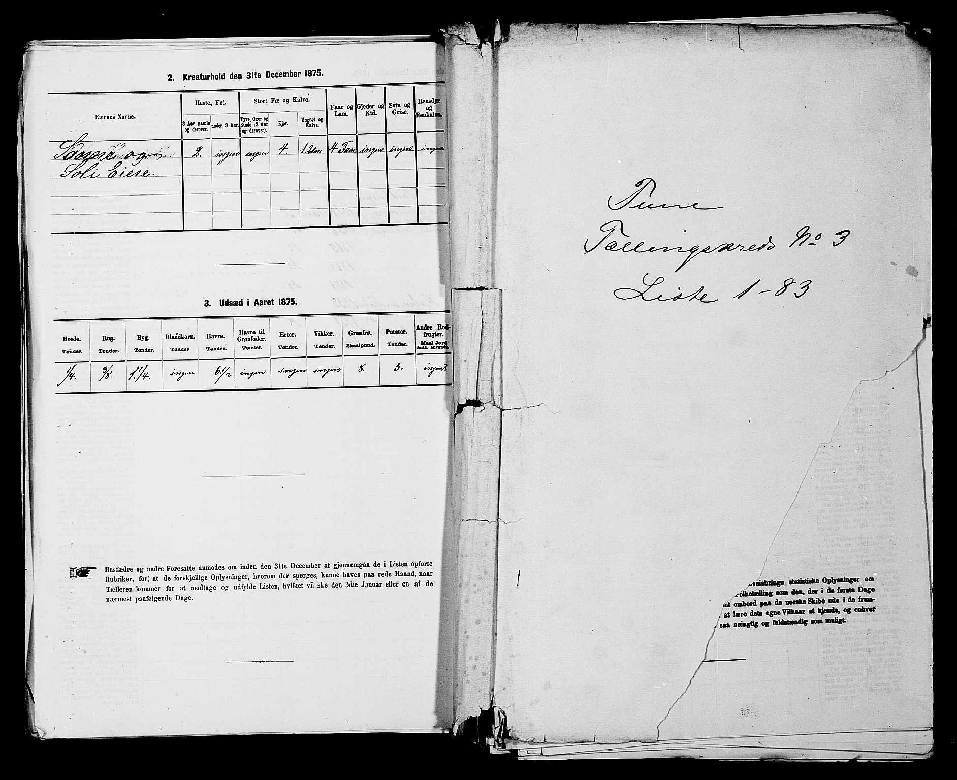 RA, 1875 census for 0130P Tune, 1875, p. 357