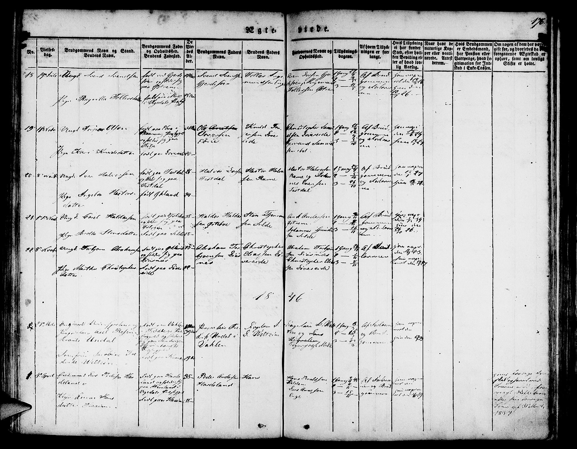 Etne sokneprestembete, SAB/A-75001/H/Haa: Parish register (official) no. A 7, 1831-1847, p. 176