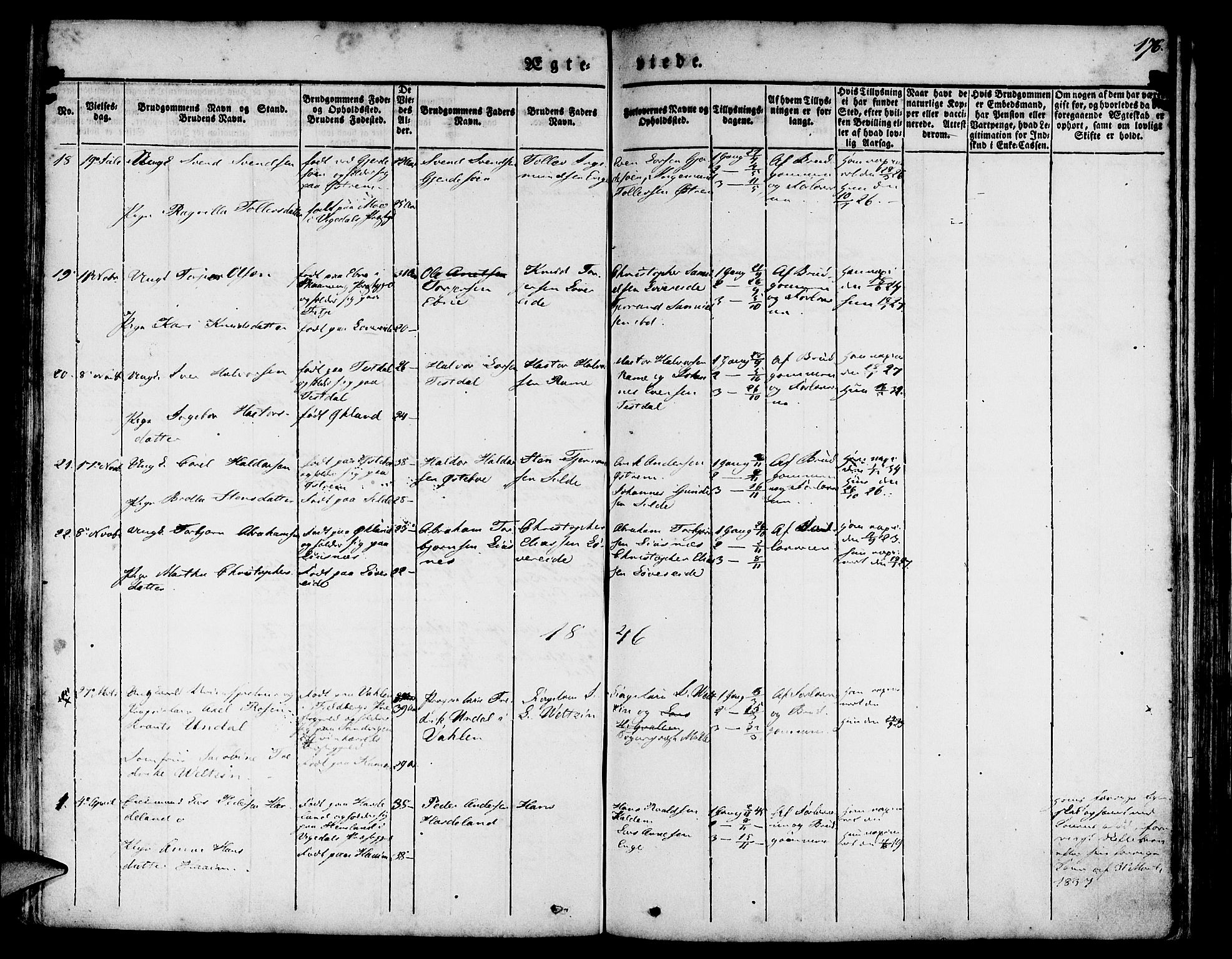 Etne sokneprestembete, AV/SAB-A-75001/H/Haa: Parish register (official) no. A 7, 1831-1847, p. 176