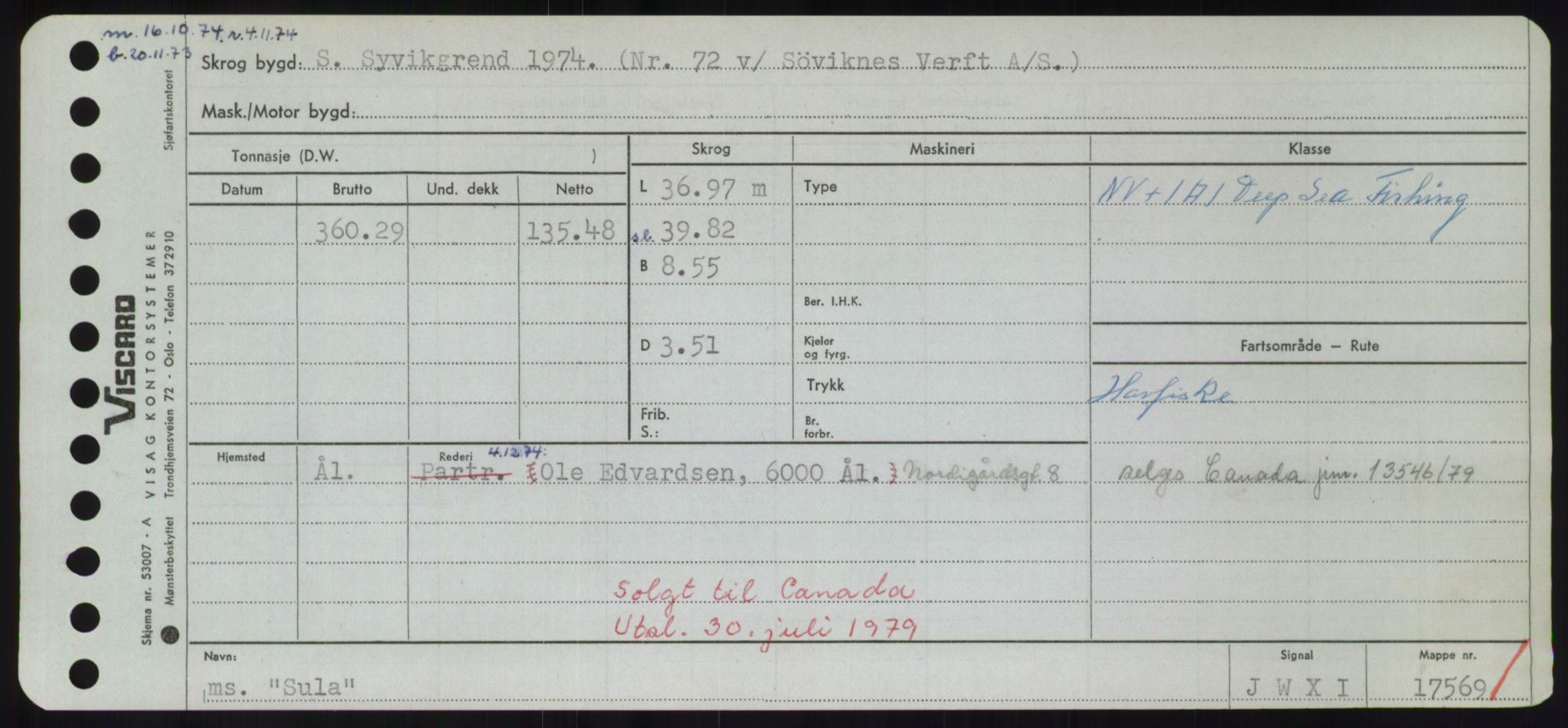 Sjøfartsdirektoratet med forløpere, Skipsmålingen, RA/S-1627/H/Hd/L0037: Fartøy, Su-Så, p. 23