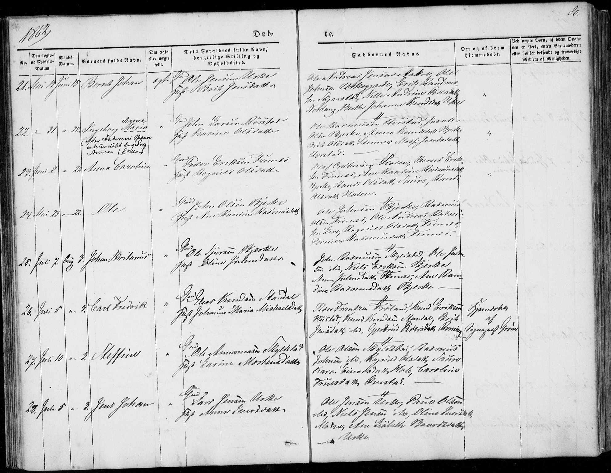 Ministerialprotokoller, klokkerbøker og fødselsregistre - Møre og Romsdal, AV/SAT-A-1454/515/L0209: Parish register (official) no. 515A05, 1847-1868, p. 80