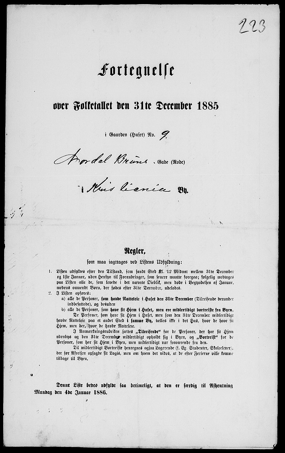 RA, 1885 census for 0301 Kristiania, 1885, p. 6116