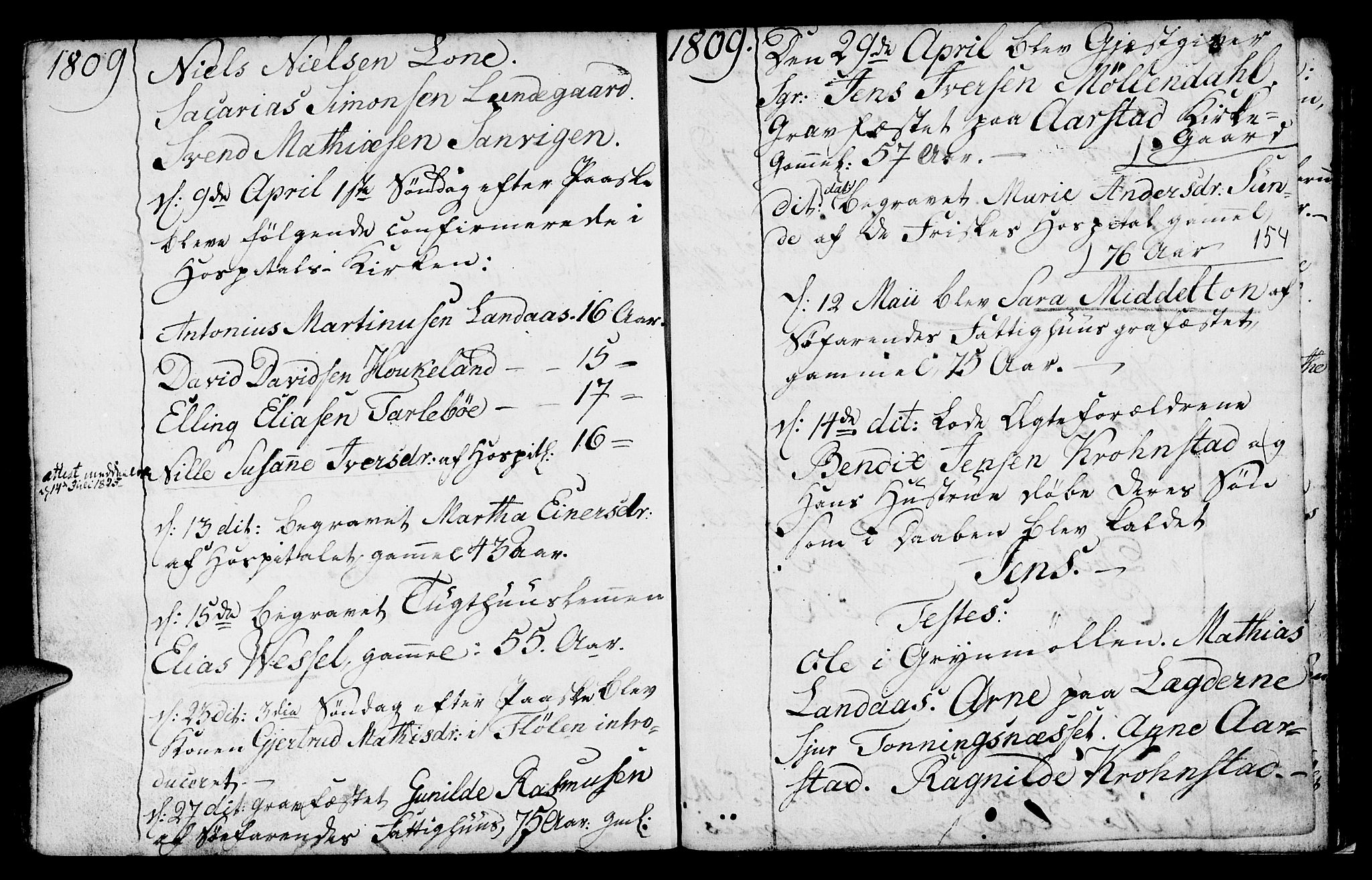 St. Jørgens hospital og Årstad sokneprestembete, AV/SAB-A-99934: Parish register (official) no. A 2, 1766-1814, p. 154