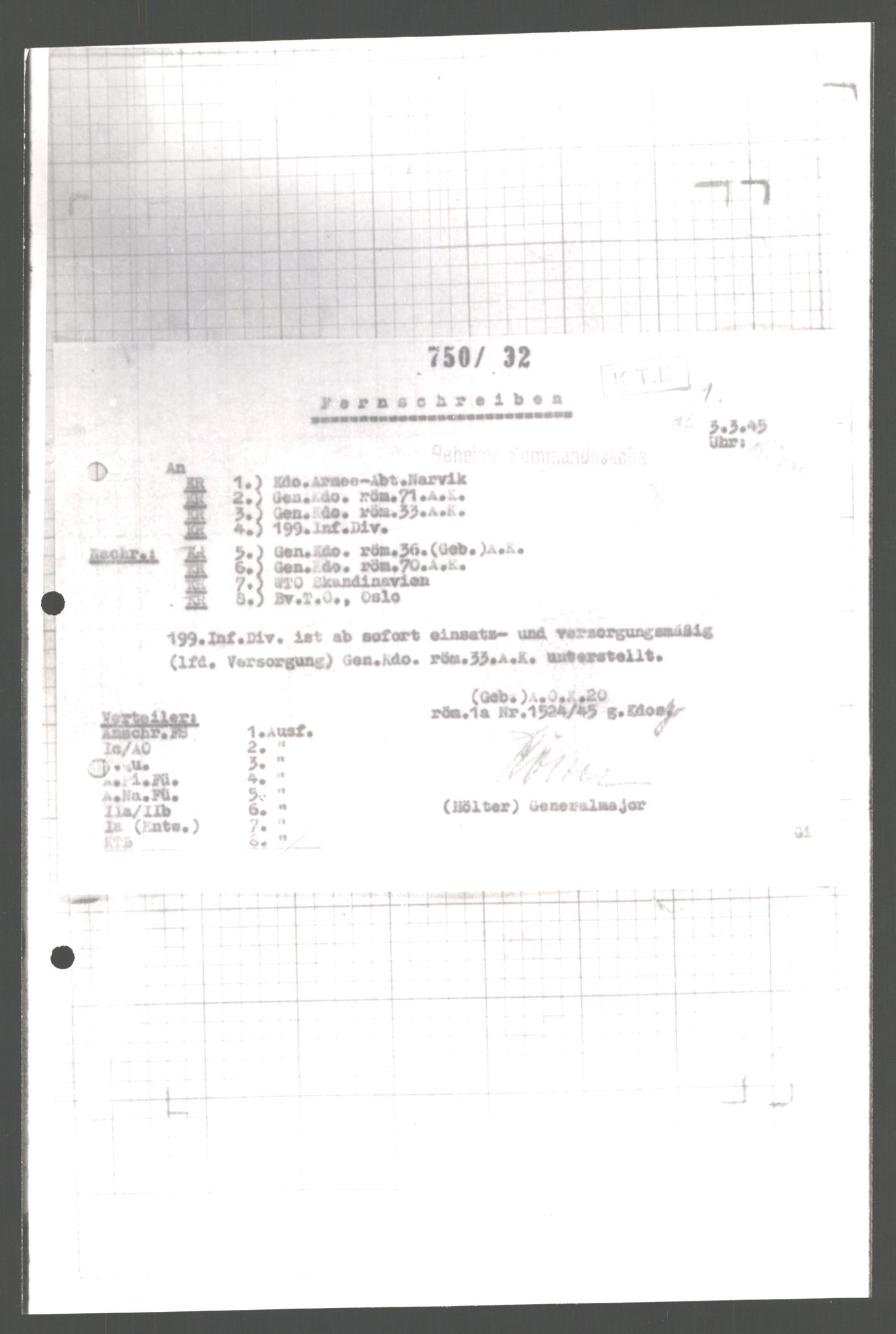 Forsvarets Overkommando. 2 kontor. Arkiv 11.4. Spredte tyske arkivsaker, AV/RA-RAFA-7031/D/Dar/Dara/L0008: Krigsdagbøker for 20. Gebirgs-Armee-Oberkommando (AOK 20), 1945, p. 66