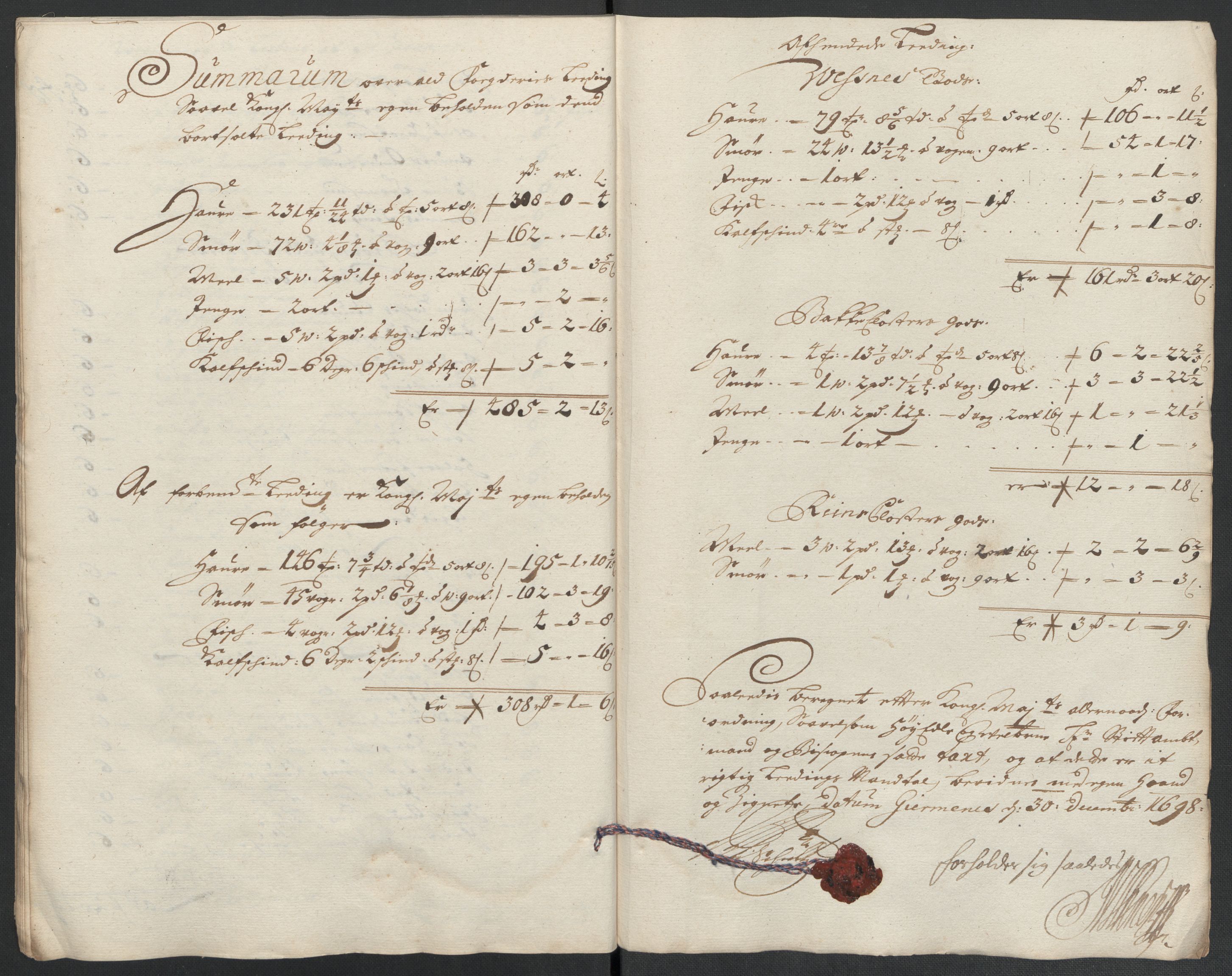 Rentekammeret inntil 1814, Reviderte regnskaper, Fogderegnskap, RA/EA-4092/R55/L3653: Fogderegnskap Romsdal, 1697-1698, p. 355