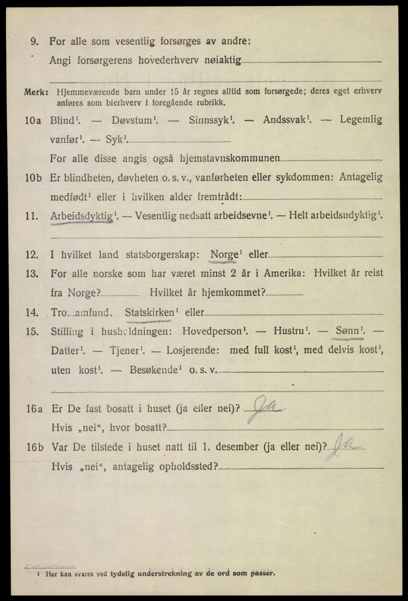 SAH, 1920 census for Dovre, 1920, p. 5399