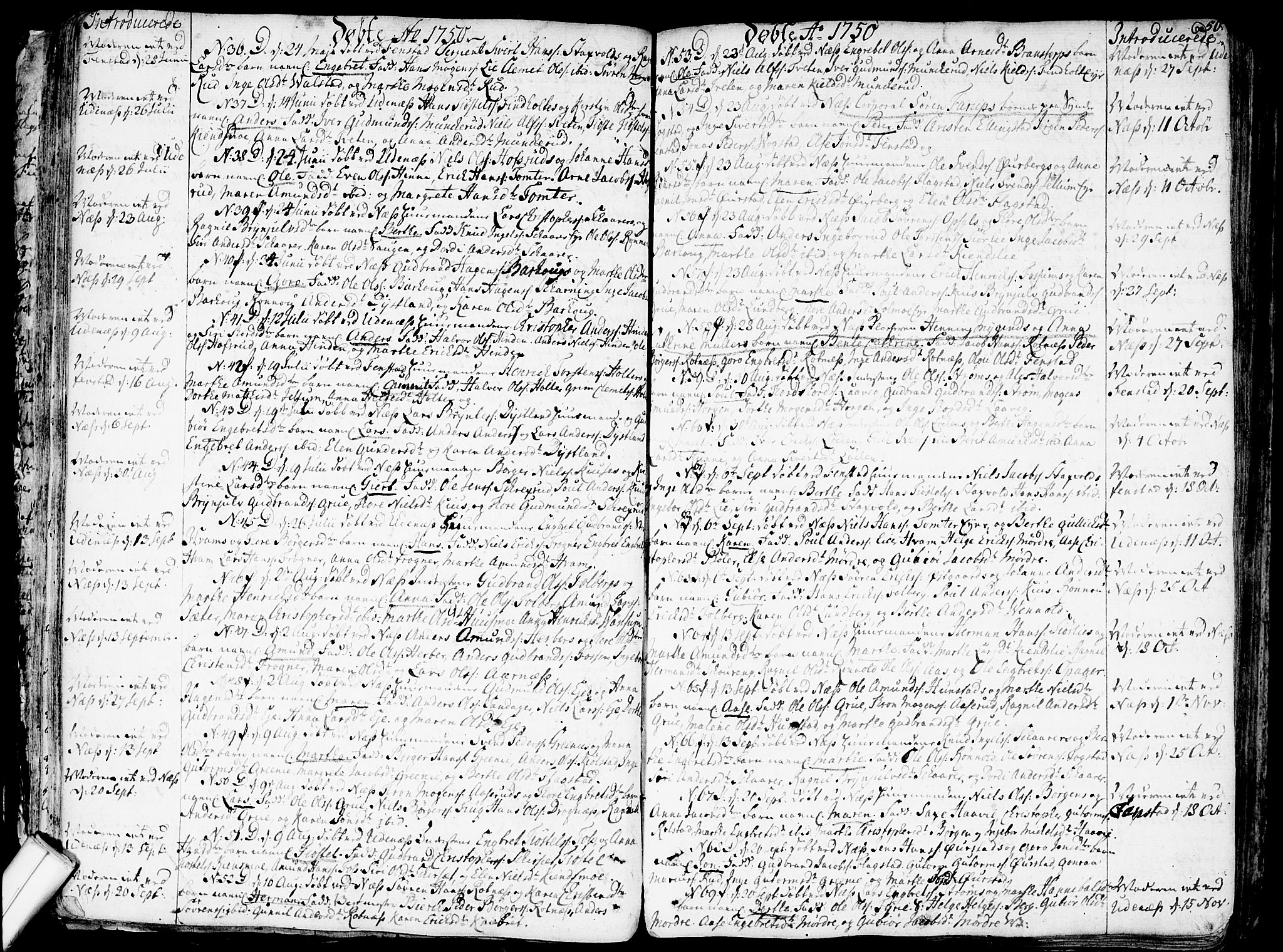 Nes prestekontor Kirkebøker, SAO/A-10410/F/Fa/L0003: Parish register (official) no. I 3, 1734-1781, p. 50