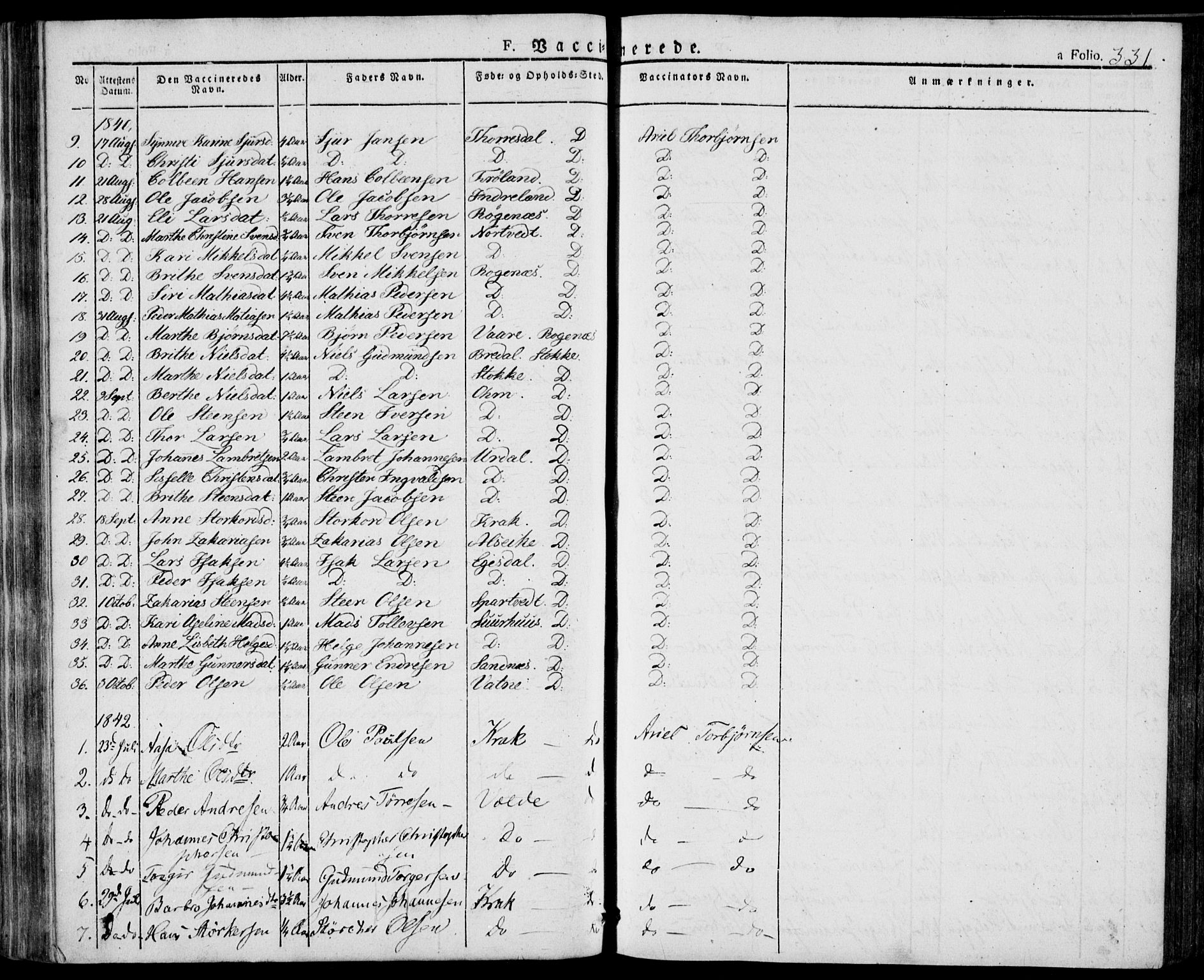 Skjold sokneprestkontor, AV/SAST-A-101847/H/Ha/Haa/L0005: Parish register (official) no. A 5, 1830-1856, p. 331