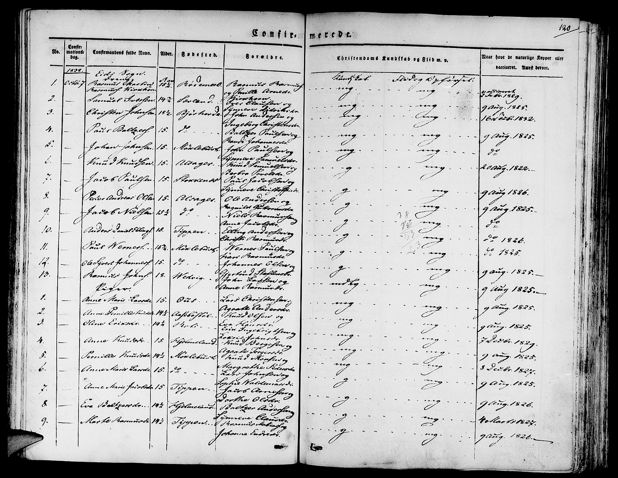 Eid sokneprestembete, SAB/A-82301/H/Haa/Haaa/L0006: Parish register (official) no. A 6, 1831-1843, p. 120
