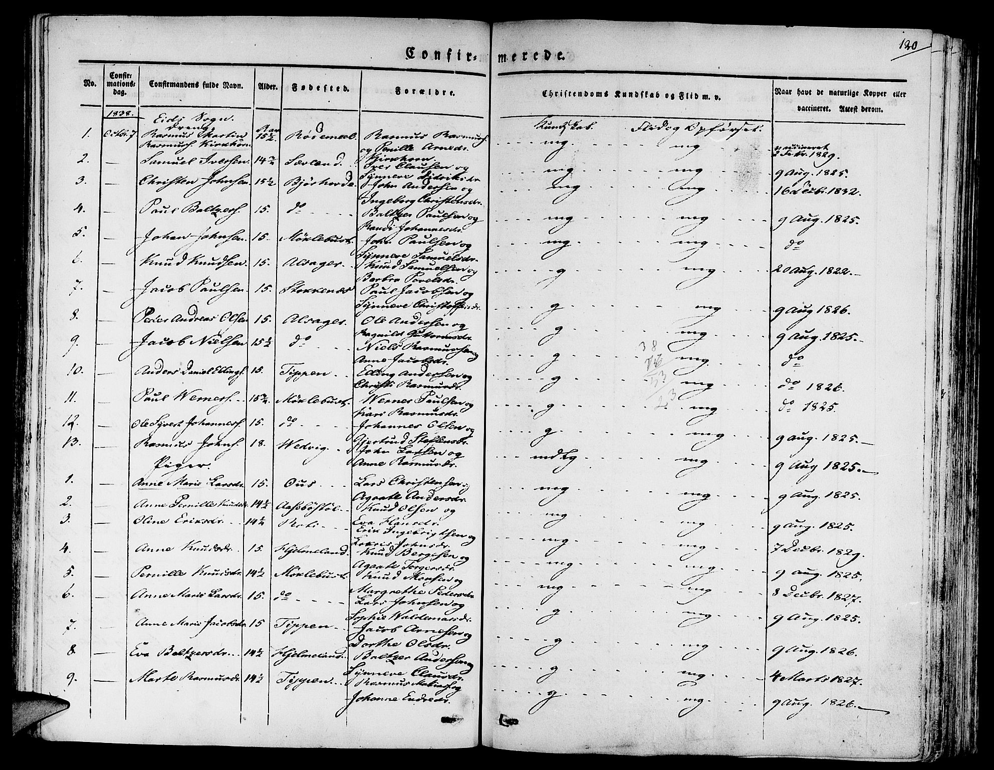 Eid sokneprestembete, AV/SAB-A-82301/H/Haa/Haaa/L0006: Parish register (official) no. A 6, 1831-1843, p. 120