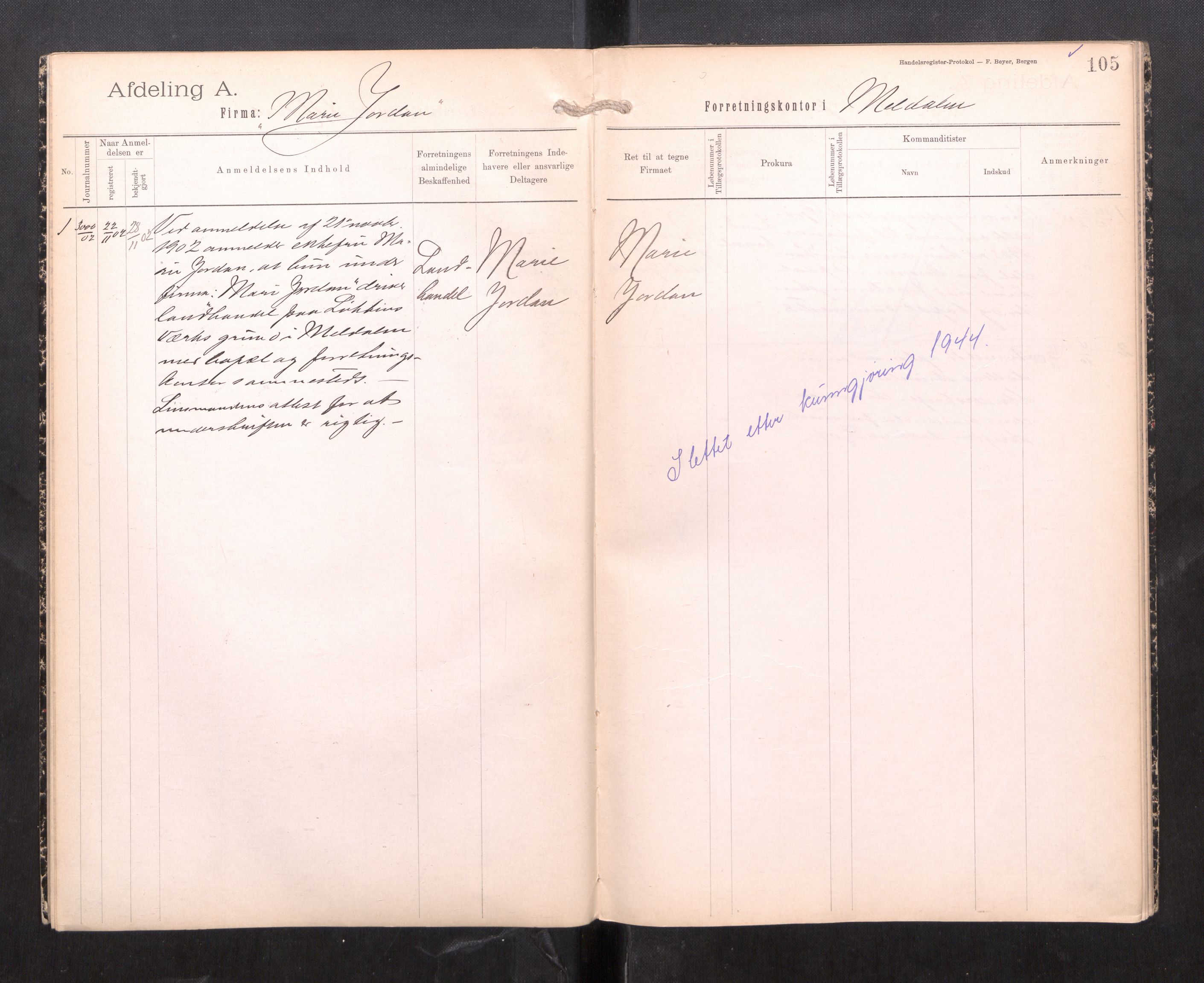 Orkdal sorenskriveri, AV/SAT-A-4169/2/J/Ja/Jaa/L0003: Firmaregister A, 1901-1913, p. 6