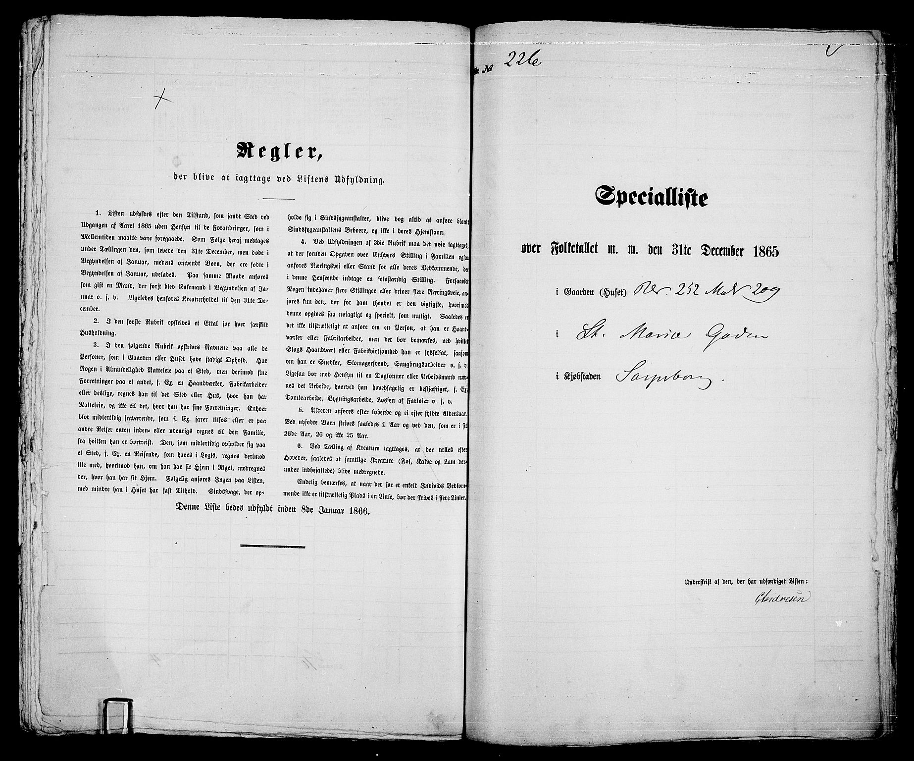 RA, 1865 census for Sarpsborg, 1865, p. 459