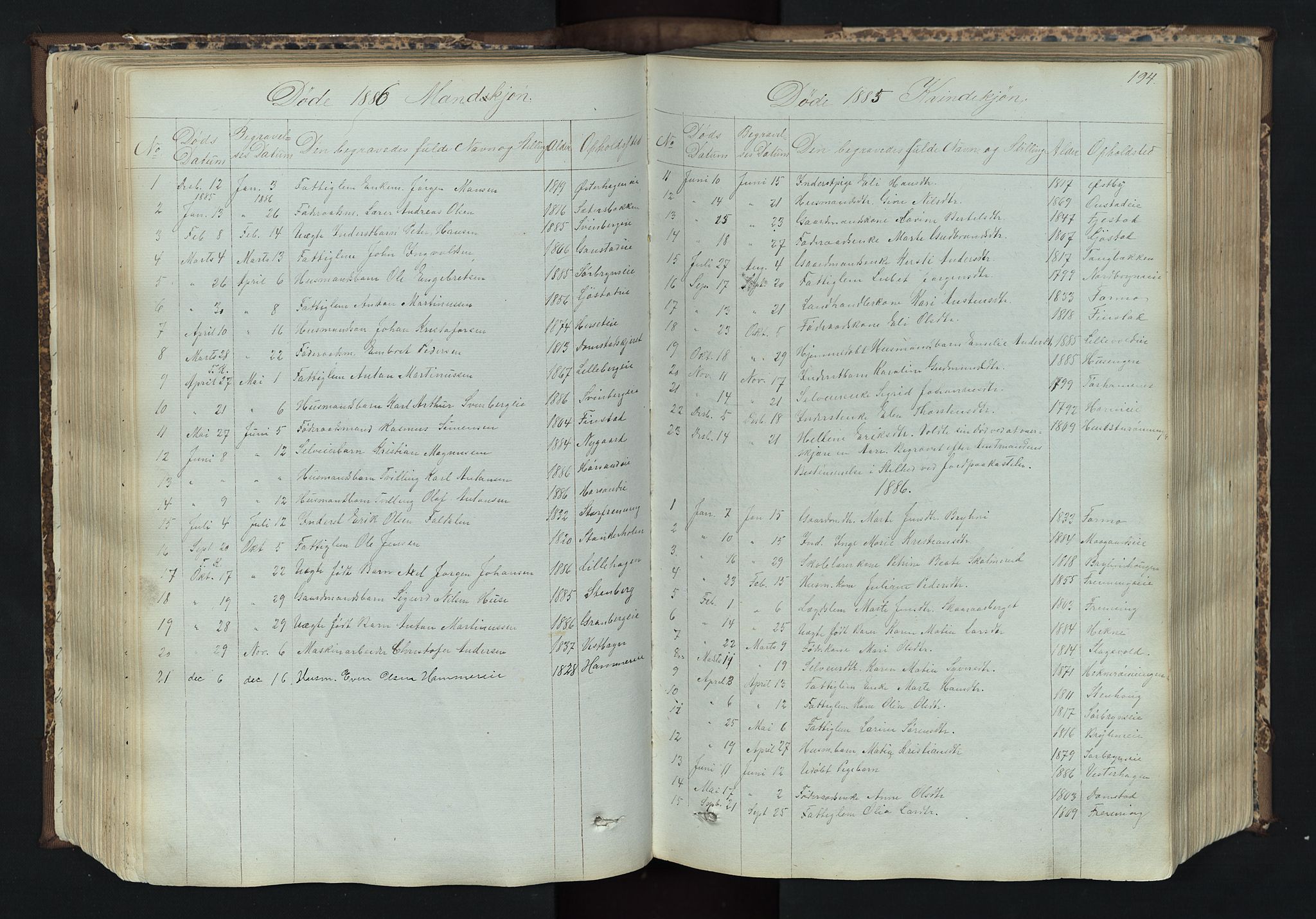 Romedal prestekontor, SAH/PREST-004/L/L0011: Parish register (copy) no. 11, 1867-1895, p. 194