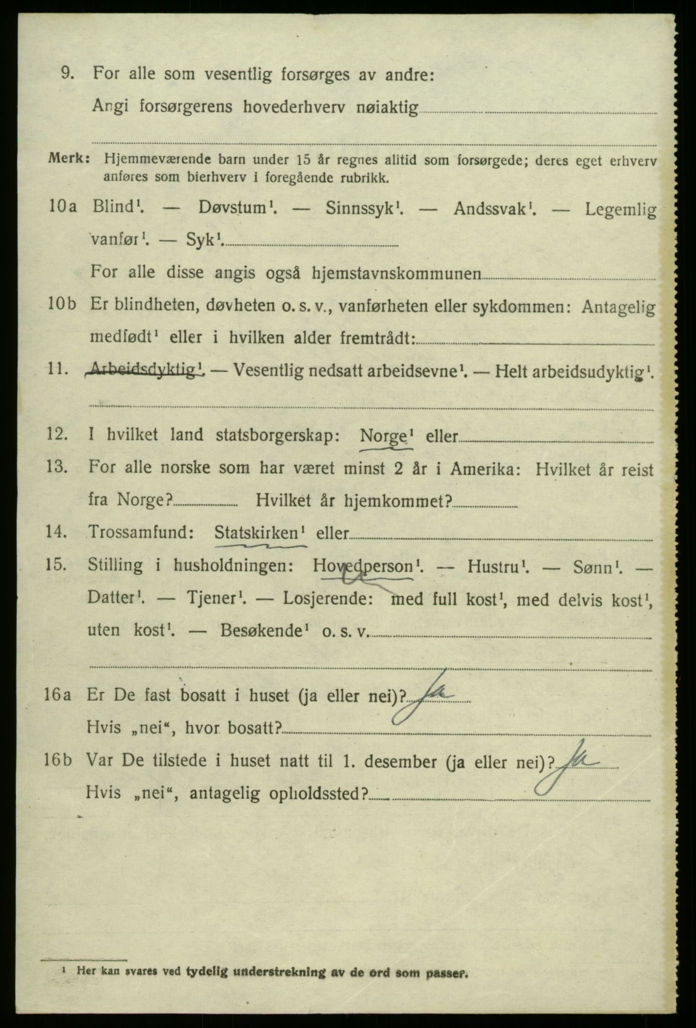 SAB, 1920 census for Bruvik, 1920, p. 6907