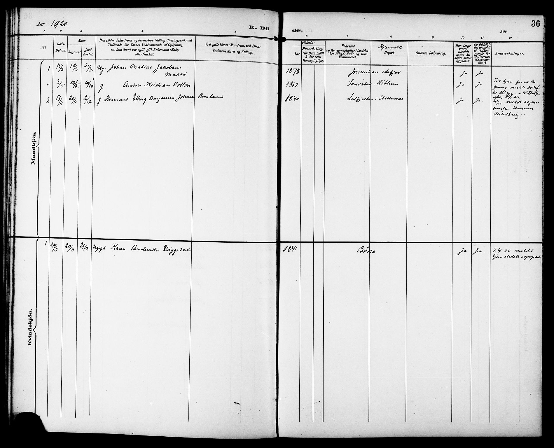 Ministerialprotokoller, klokkerbøker og fødselsregistre - Sør-Trøndelag, SAT/A-1456/629/L0486: Parish register (official) no. 629A02, 1894-1919, p. 36