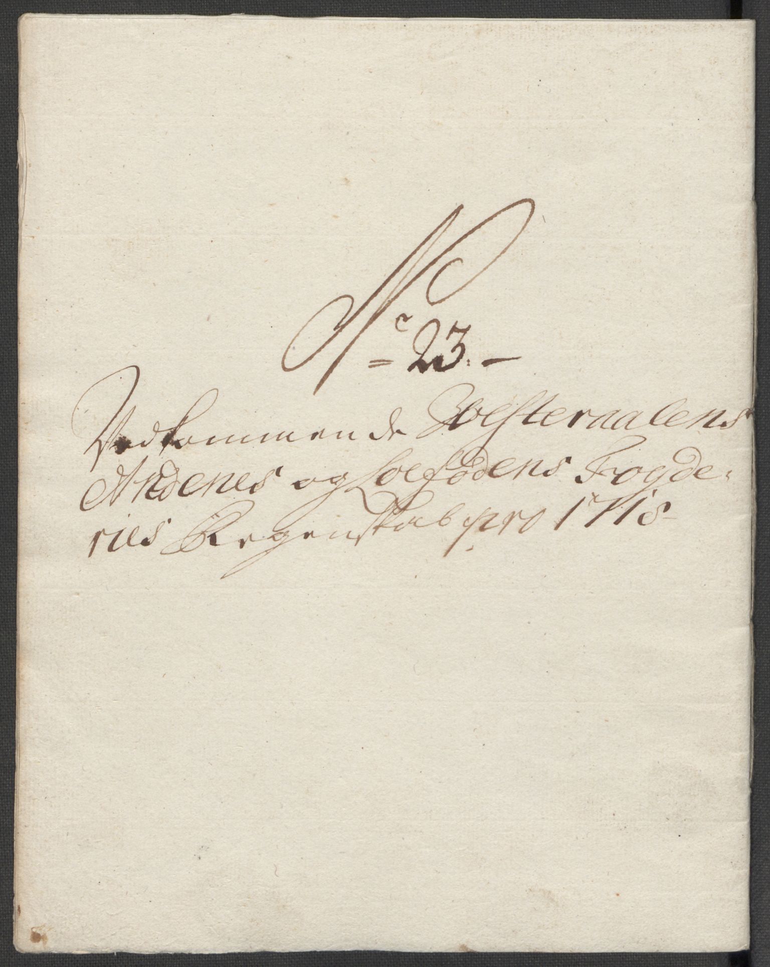 Rentekammeret inntil 1814, Reviderte regnskaper, Fogderegnskap, RA/EA-4092/R67/L4684: Fogderegnskap Vesterålen, Andenes og Lofoten, 1718, p. 212