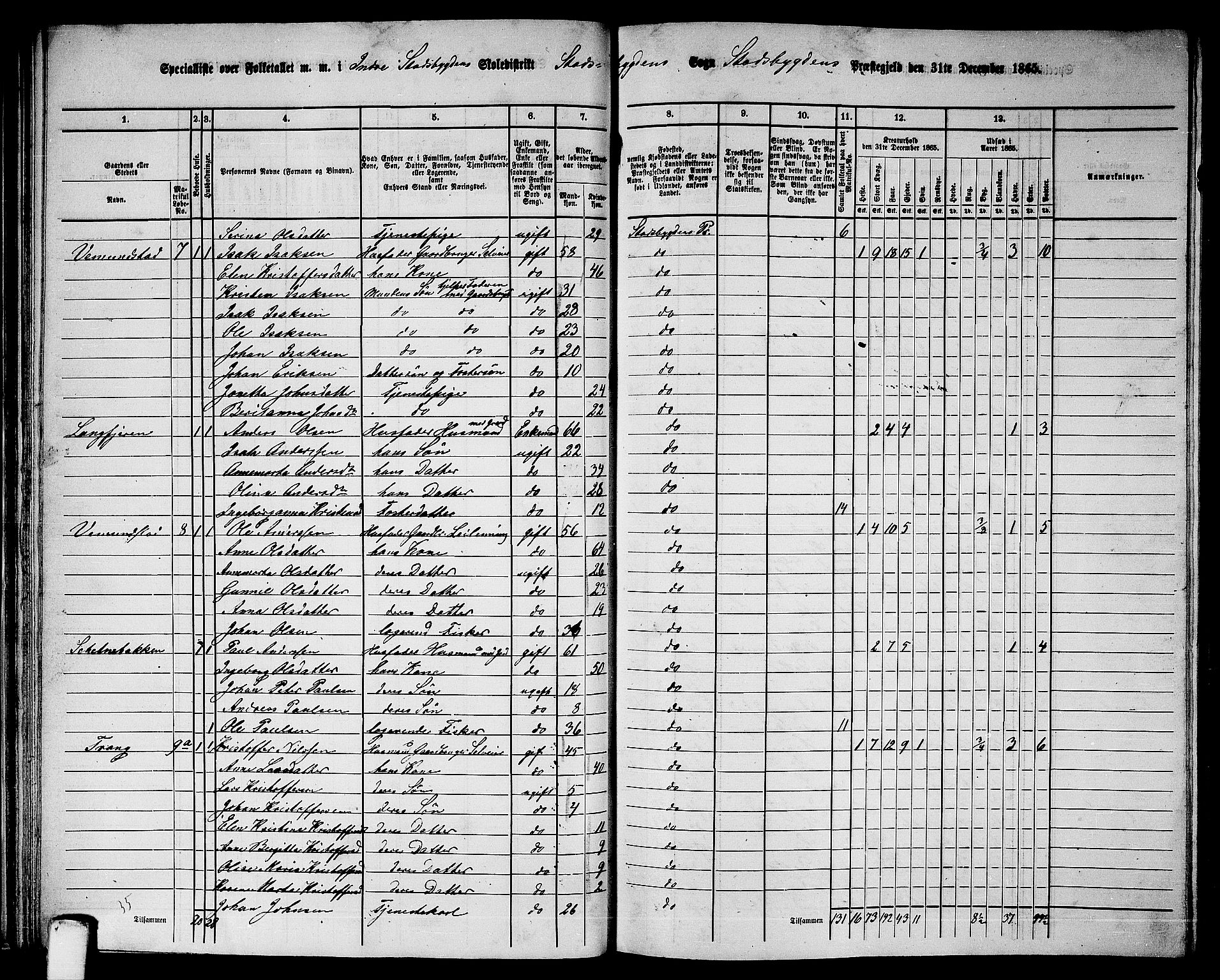 RA, 1865 census for Stadsbygd, 1865, p. 41