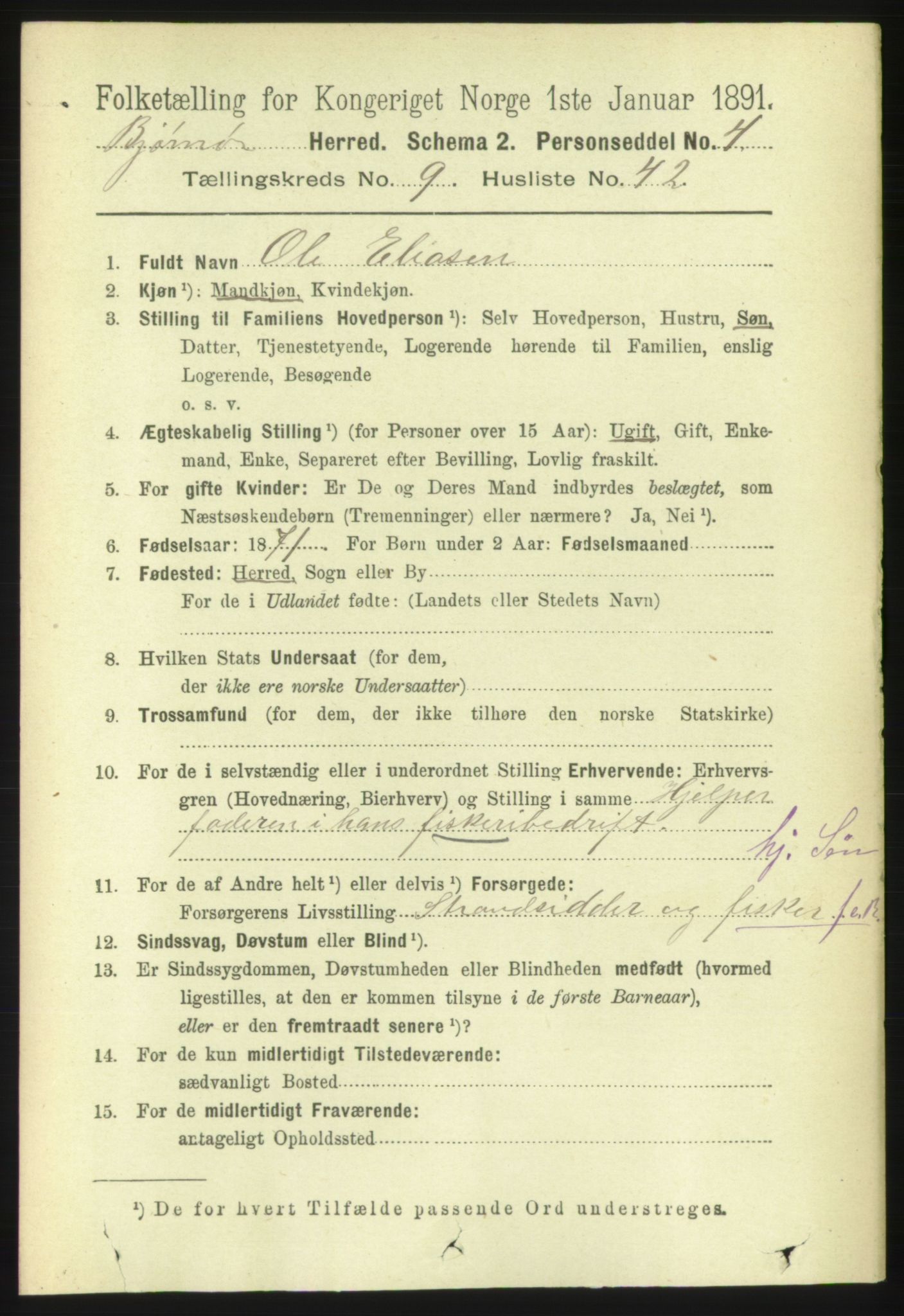 RA, 1891 census for 1632 Bjørnør, 1891, p. 4077