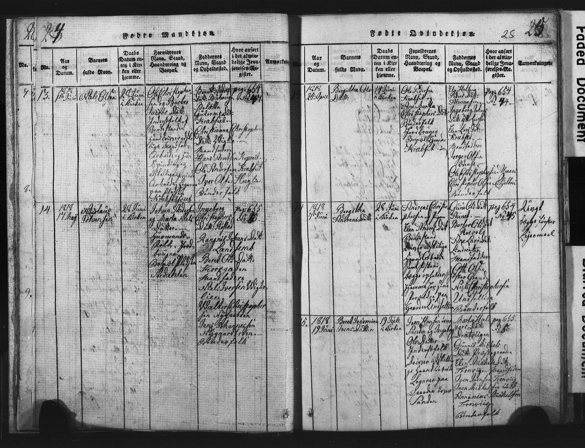 Ministerialprotokoller, klokkerbøker og fødselsregistre - Nord-Trøndelag, SAT/A-1458/701/L0017: Parish register (copy) no. 701C01, 1817-1825, p. 24-25