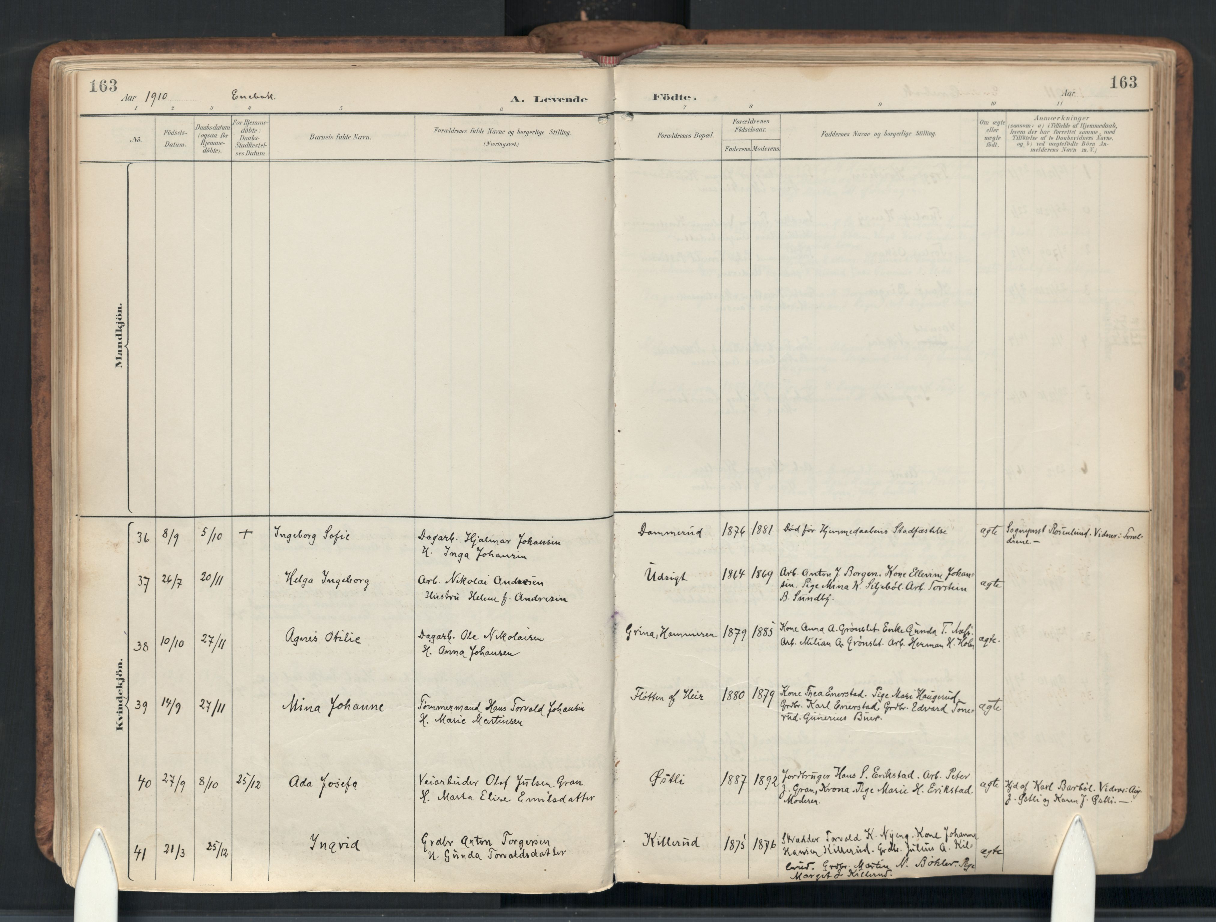 Enebakk prestekontor Kirkebøker, AV/SAO-A-10171c/F/Fb/L0002: Parish register (official) no. II 2, 1891-1959, p. 163