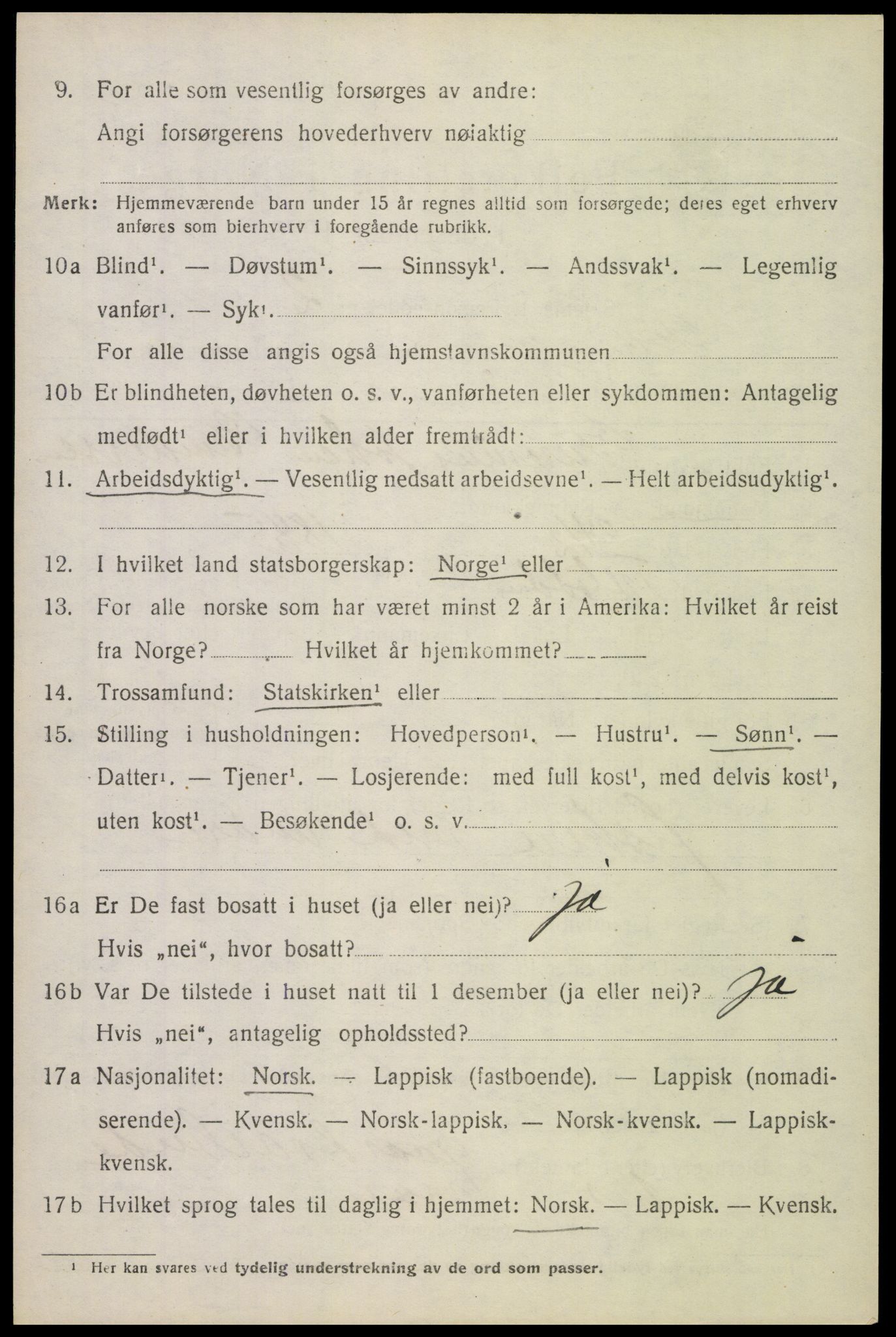 SAT, 1920 census for Lødingen, 1920, p. 5952