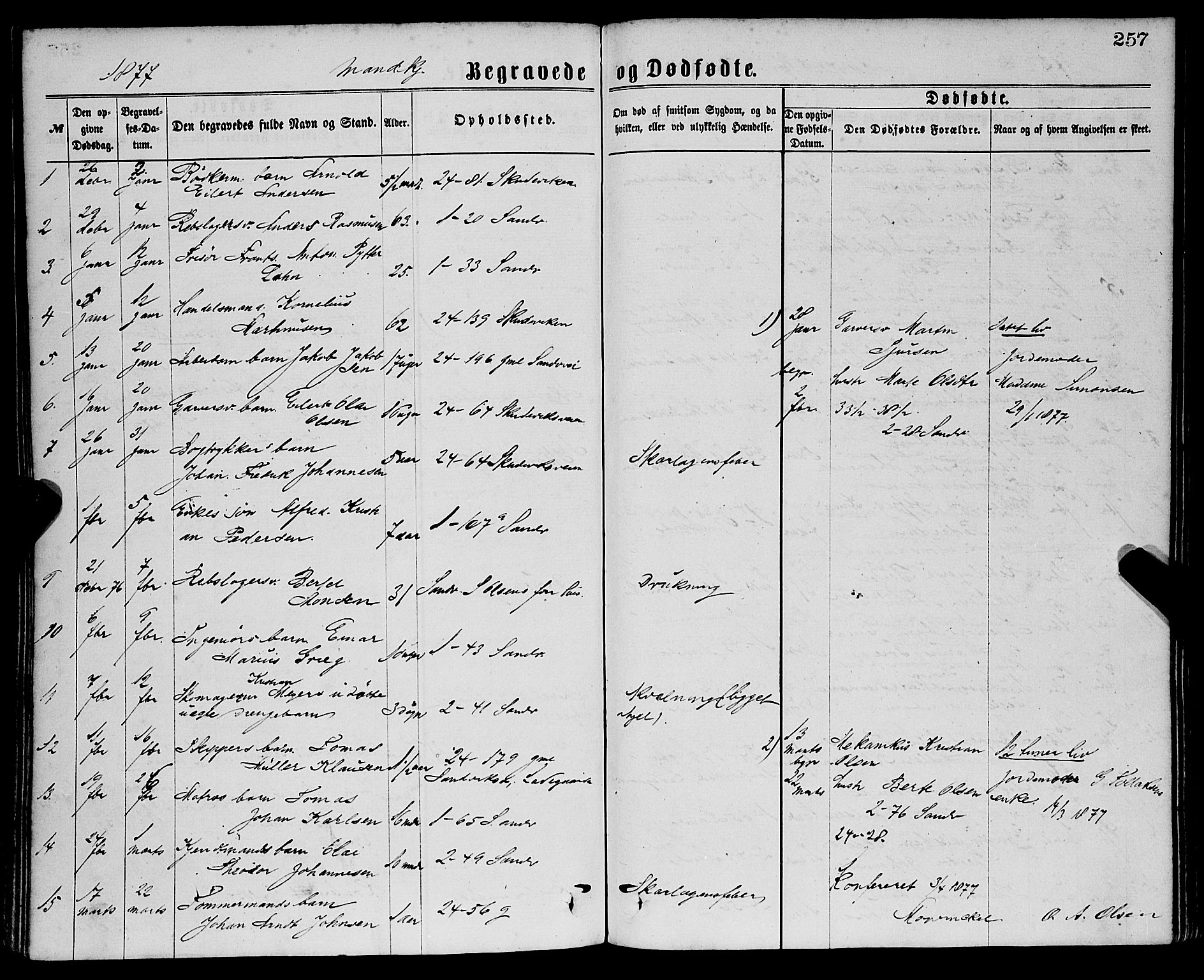 Sandviken Sokneprestembete, SAB/A-77601/H/Ha/L0001: Parish register (official) no. A 1, 1867-1877, p. 257