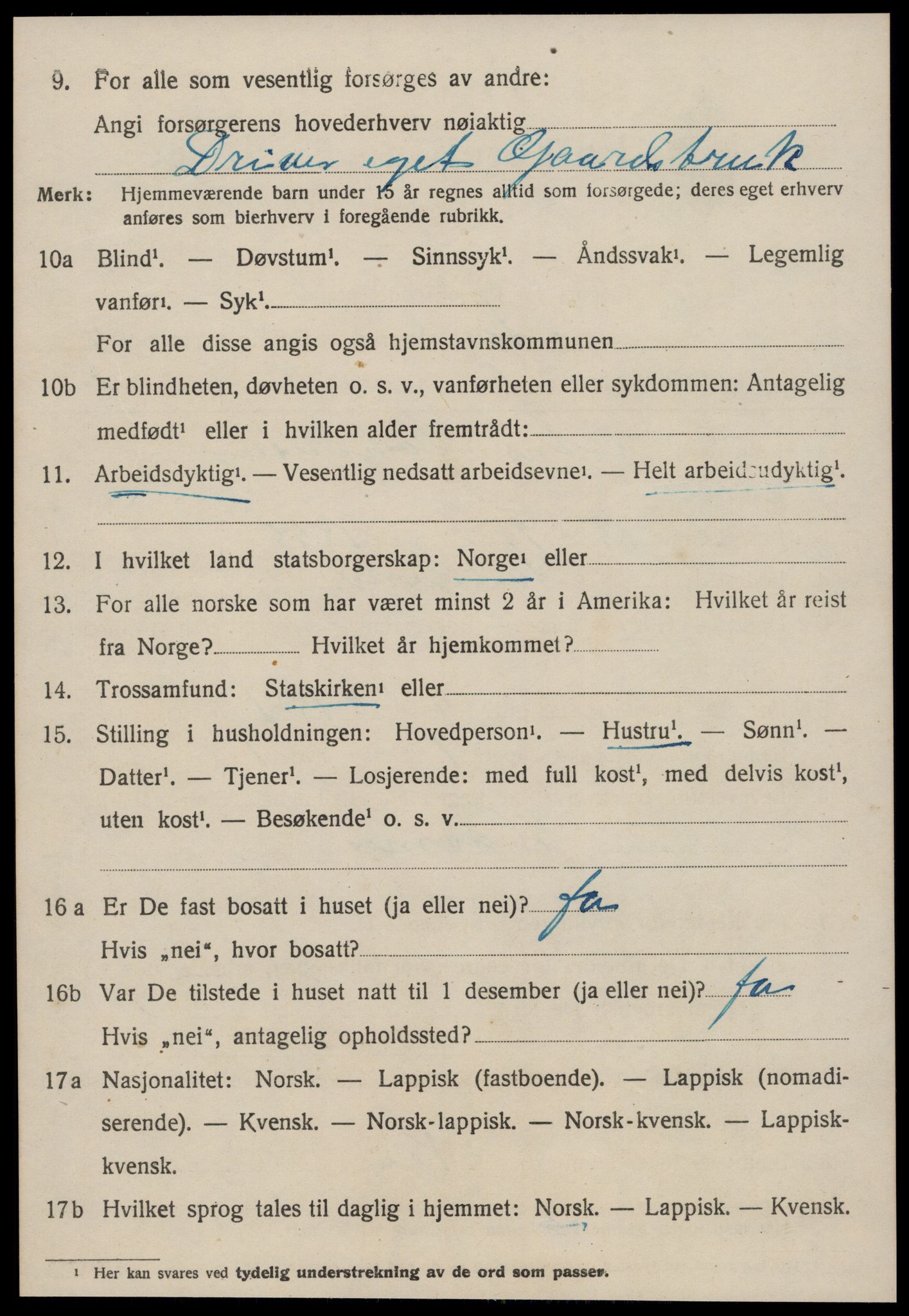 SAT, 1920 census for Å, 1920, p. 2075