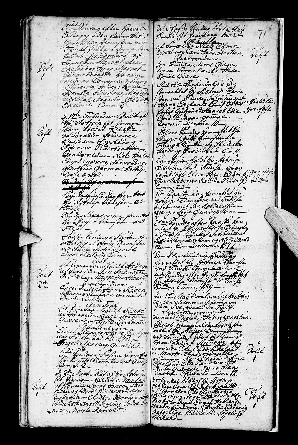 Os sokneprestembete, SAB/A-99929: Parish register (official) no. A 7, 1723-1760, p. 71