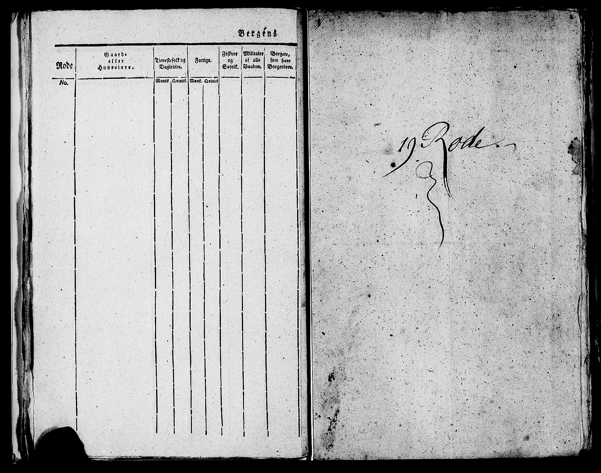 SAB, 1815 Census for Bergen, 1815, p. 816