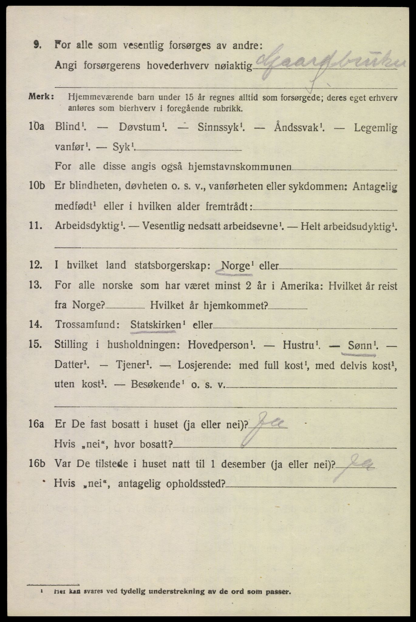 SAK, 1920 census for Søndeled, 1920, p. 2390