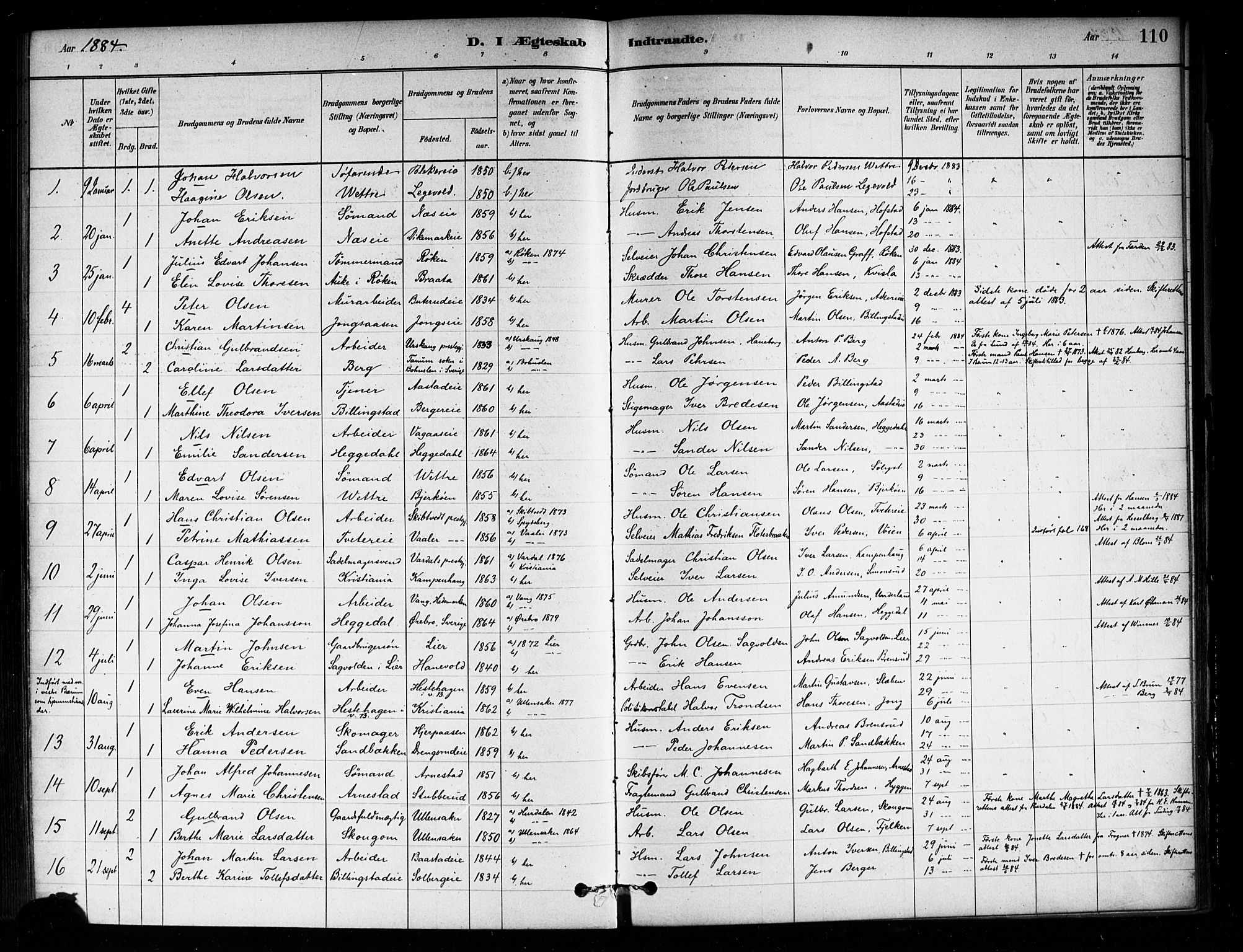 Asker prestekontor Kirkebøker, SAO/A-10256a/F/Fa/L0014: Parish register (official) no. I 14, 1879-1900, p. 110