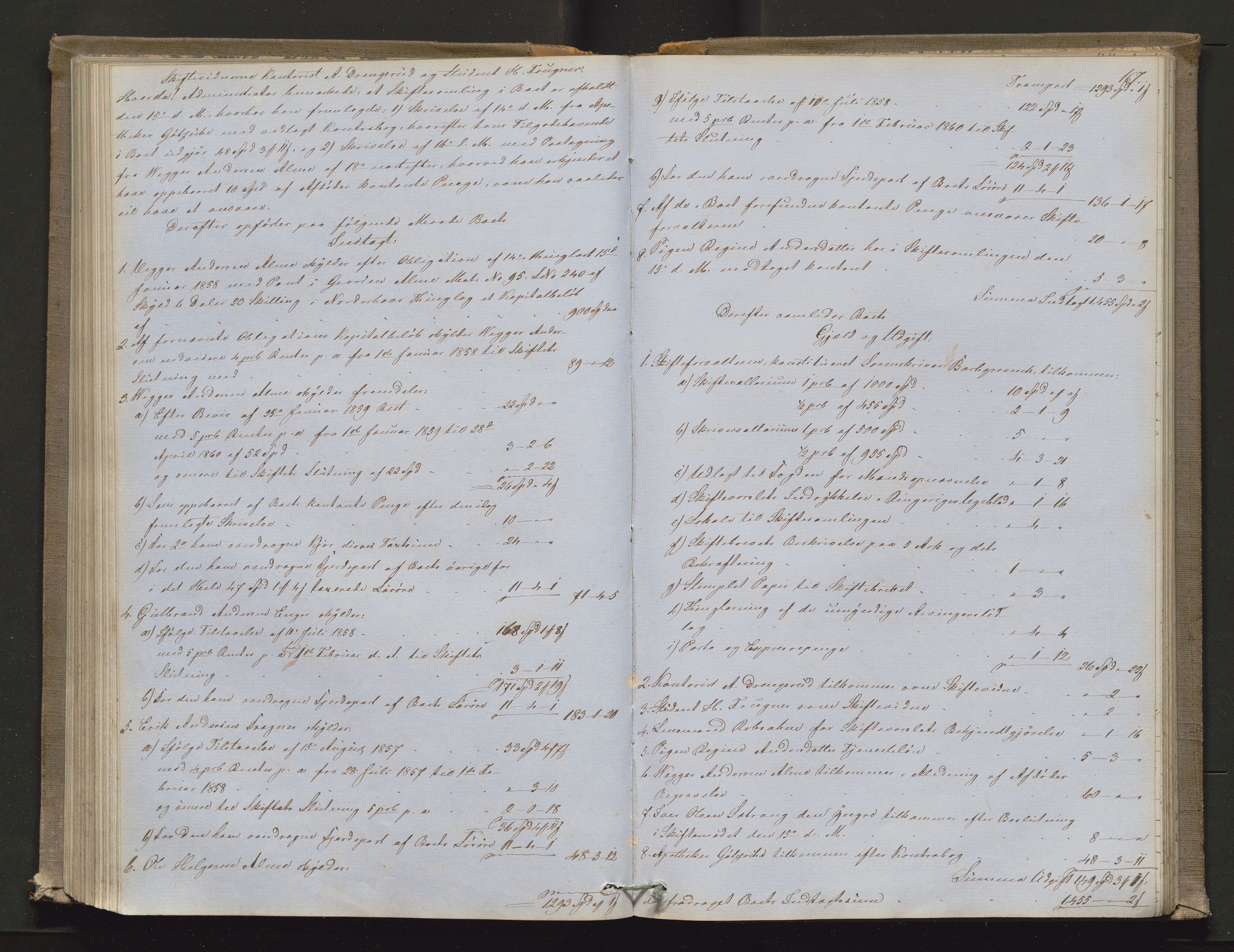 Ringerike sorenskriveri, AV/SAKO-A-105/H/Hb/Hbd/Hbda/L0004: Skifteutlodningsprotokoll, 1857-1862, p. 166b-167a