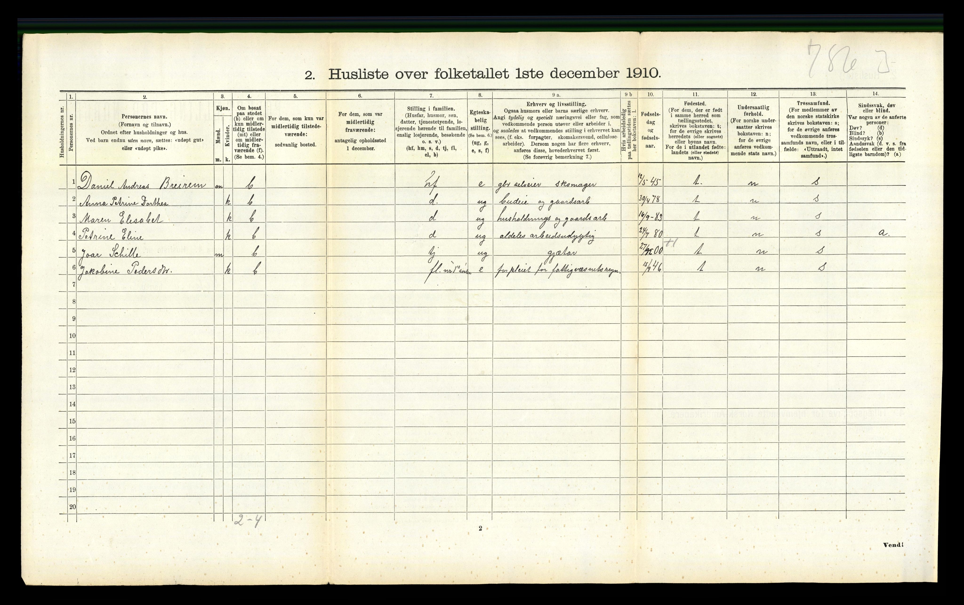 RA, 1910 census for Vefsn, 1910, p. 703