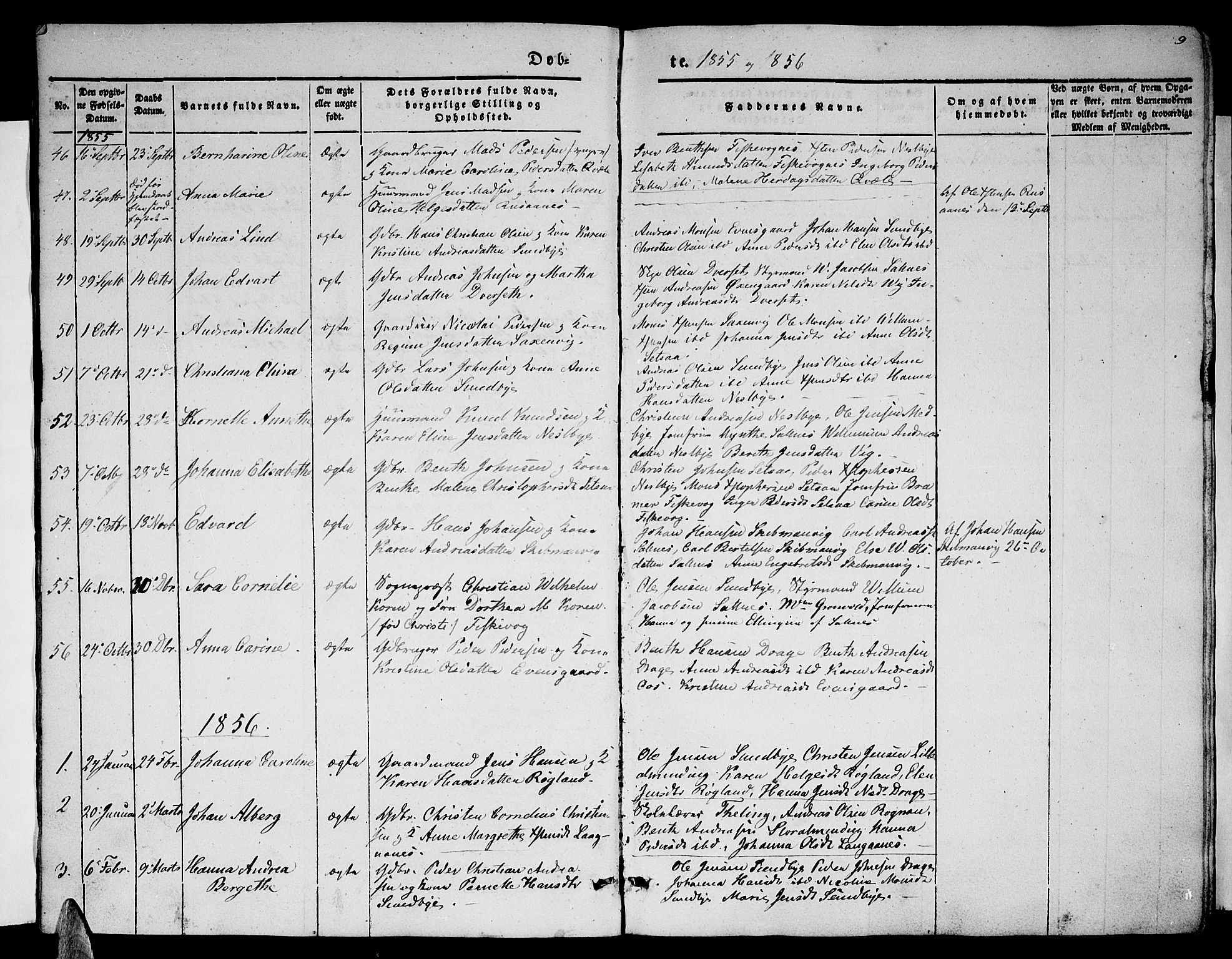 Ministerialprotokoller, klokkerbøker og fødselsregistre - Nordland, SAT/A-1459/847/L0678: Parish register (copy) no. 847C06, 1854-1870, p. 9