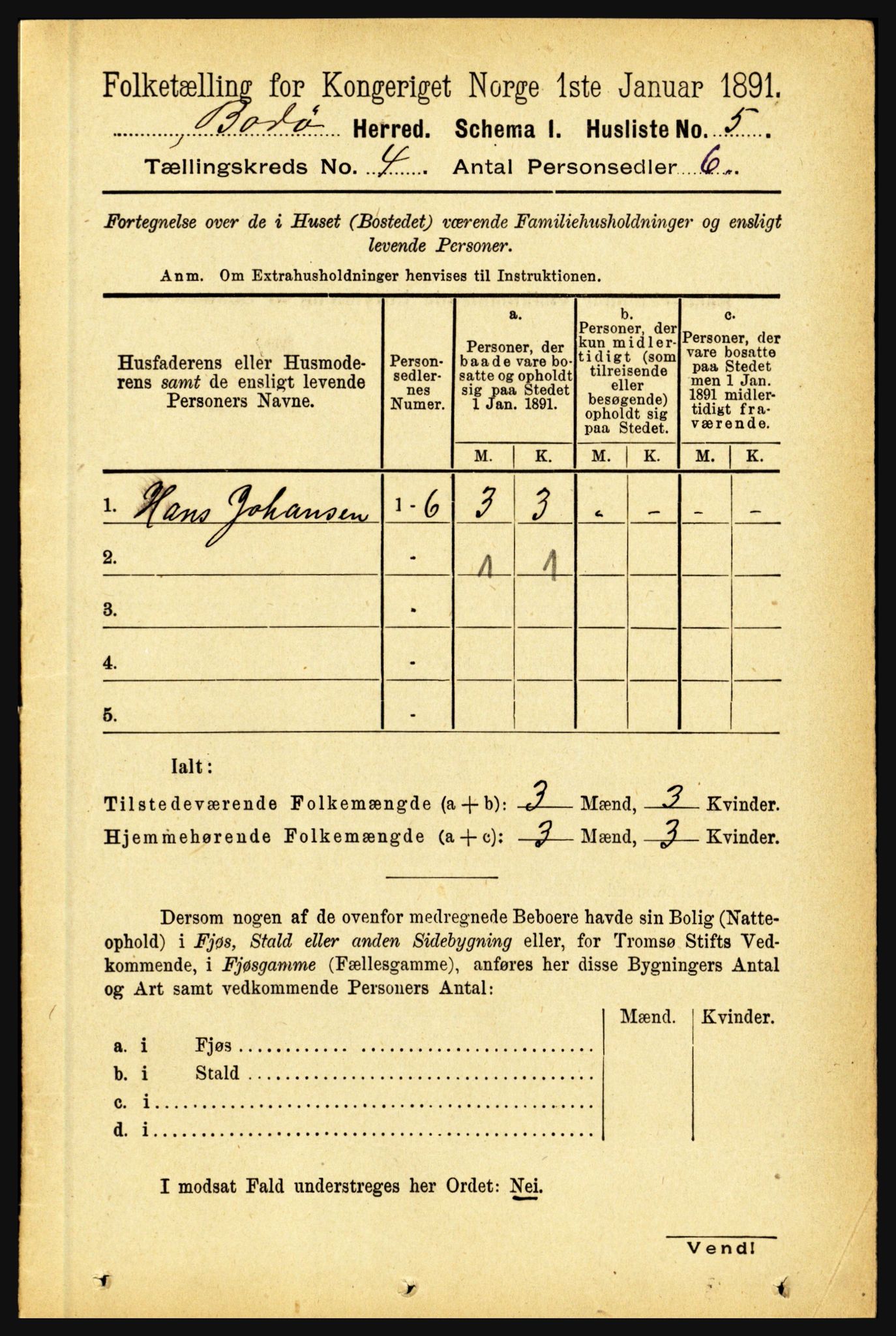 RA, 1891 census for 1843 Bodø, 1891, p. 2126