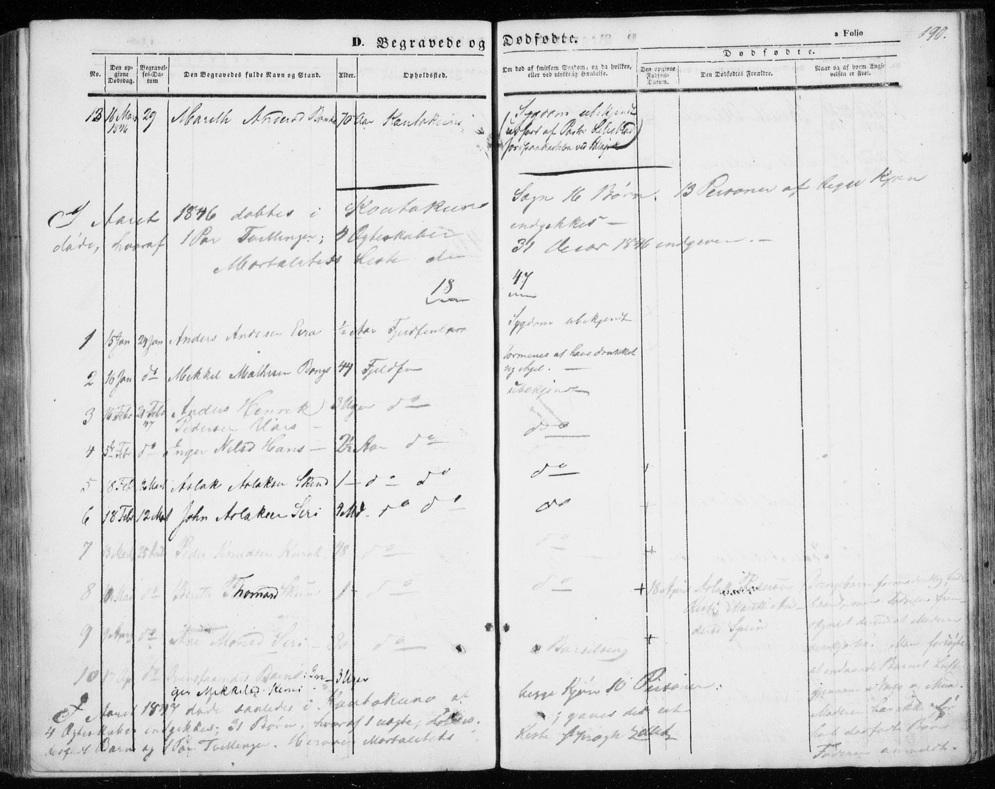 Kautokeino sokneprestembete, SATØ/S-1340/H/Ha/L0002.kirke: Parish register (official) no. 2, 1843-1861, p. 190