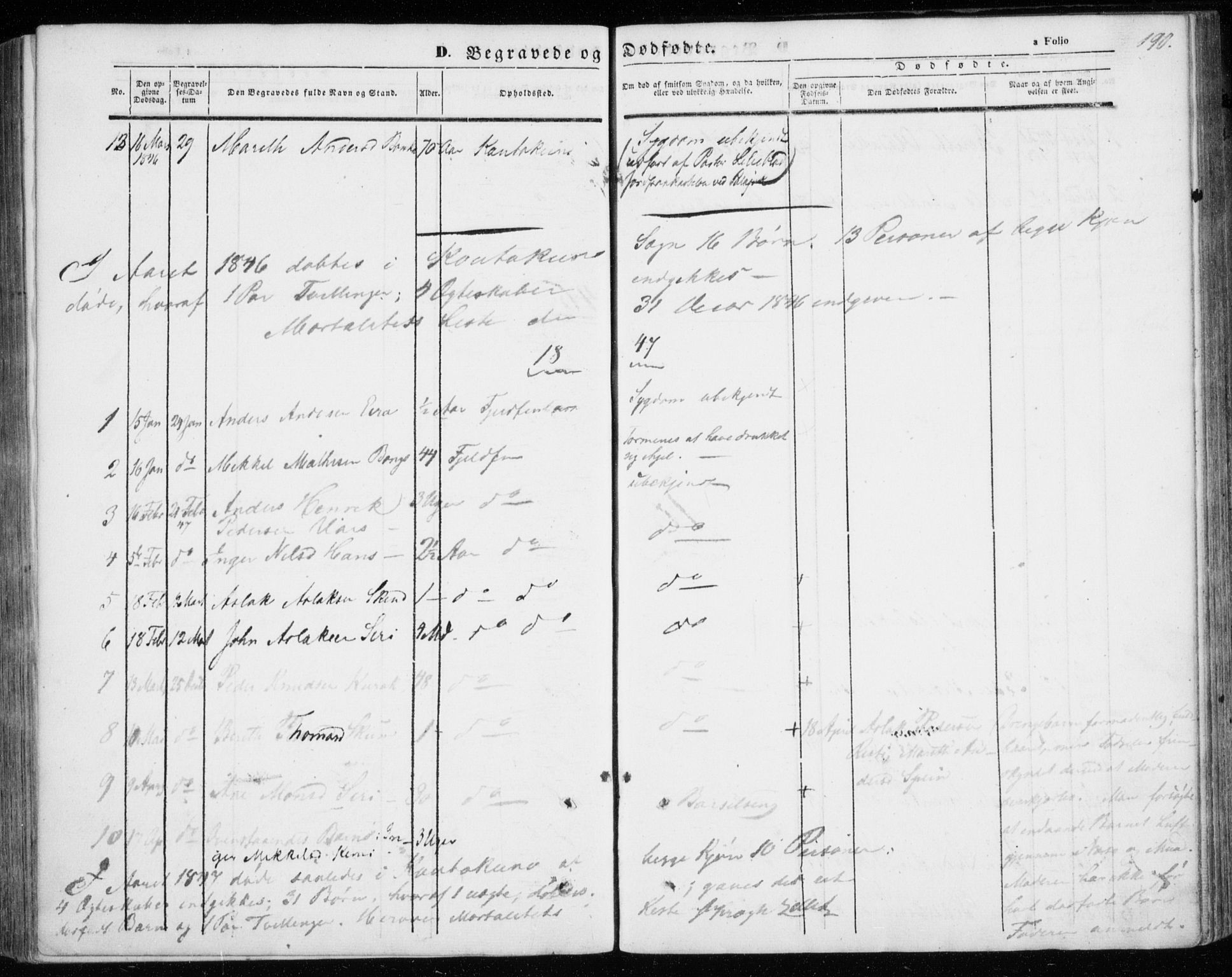 Kautokeino sokneprestembete, AV/SATØ-S-1340/H/Ha/L0002.kirke: Parish register (official) no. 2, 1843-1861, p. 190