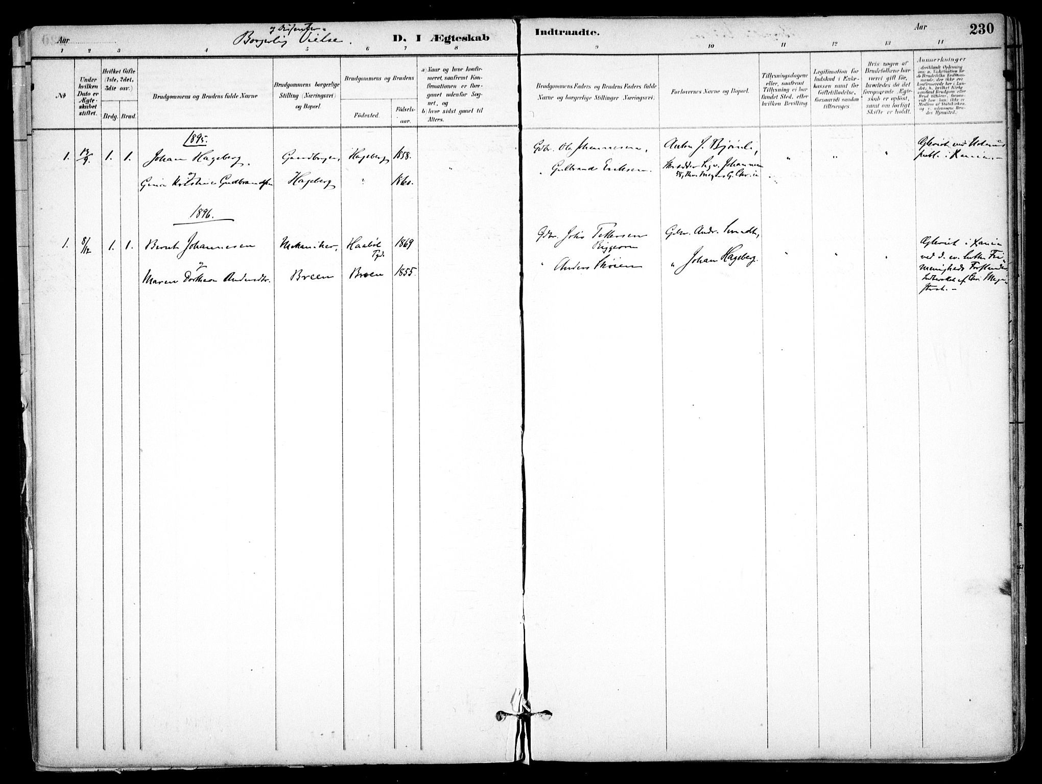 Nes prestekontor Kirkebøker, SAO/A-10410/F/Fb/L0002: Parish register (official) no. II 2, 1883-1918, p. 230