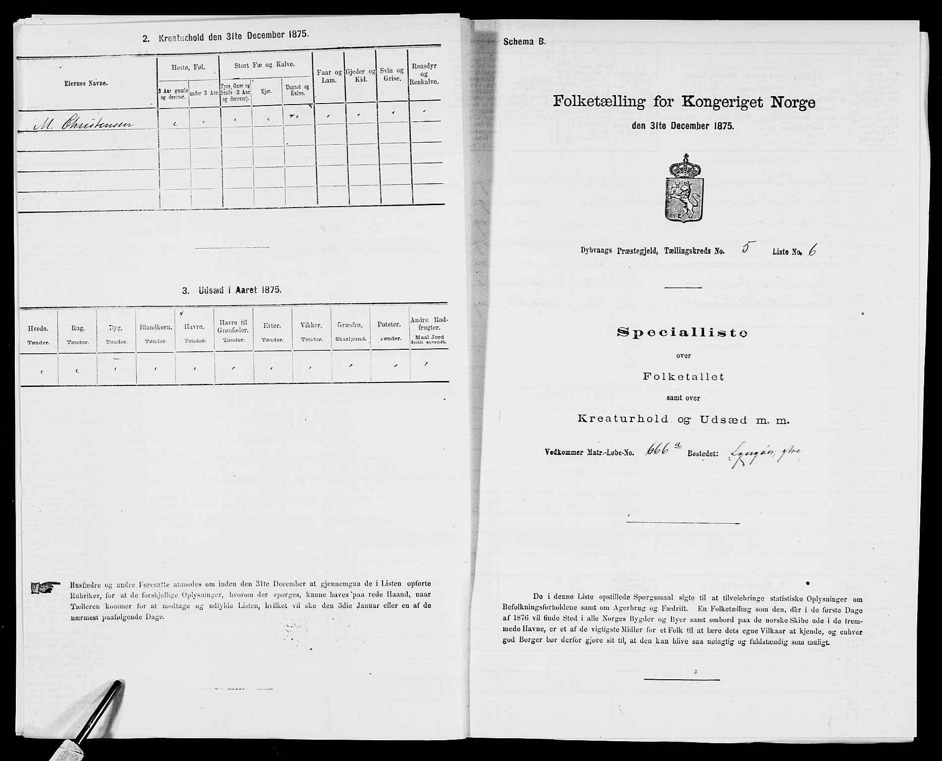 SAK, 1875 census for 0915P Dypvåg, 1875, p. 545