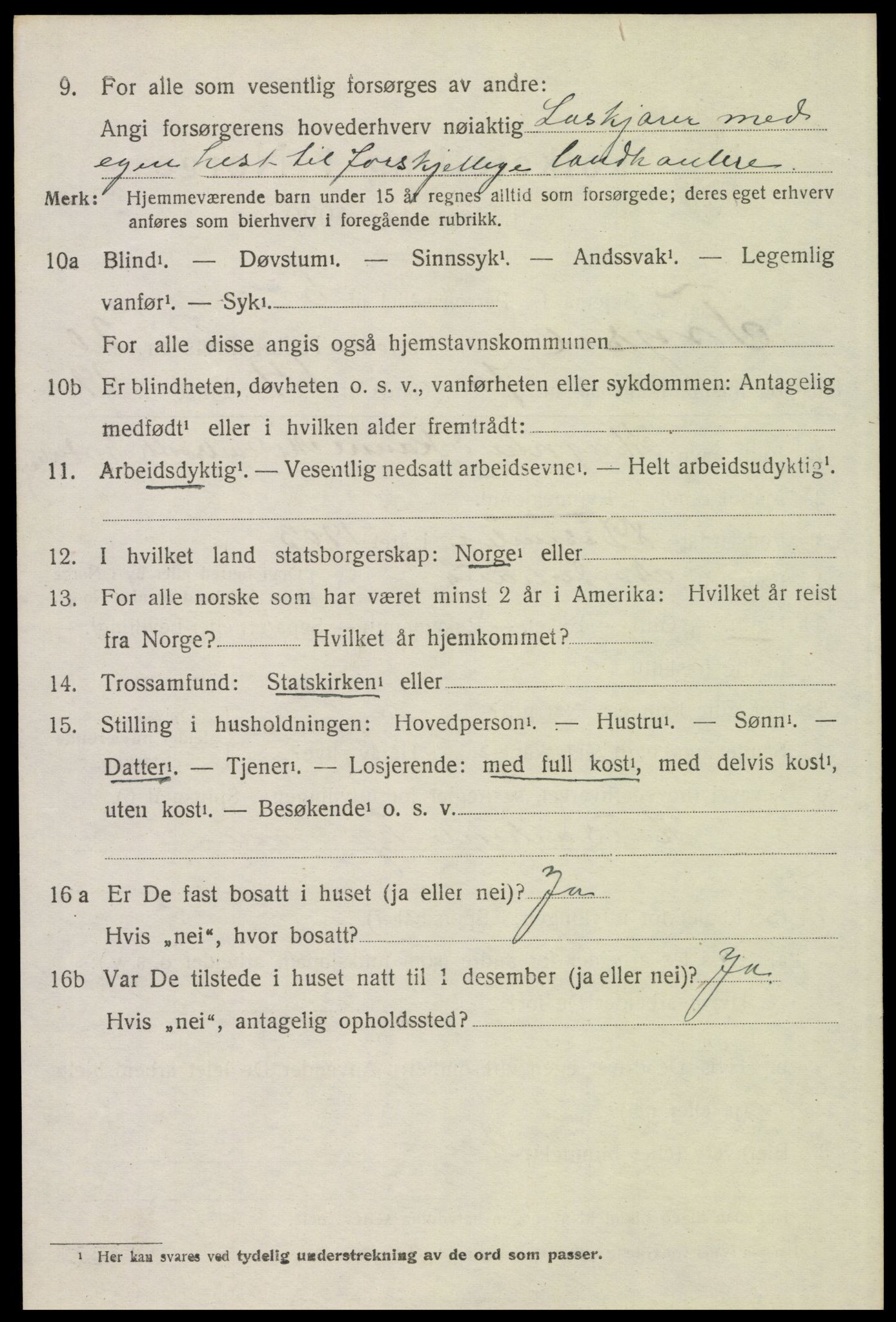 SAH, 1920 census for Trysil, 1920, p. 13092